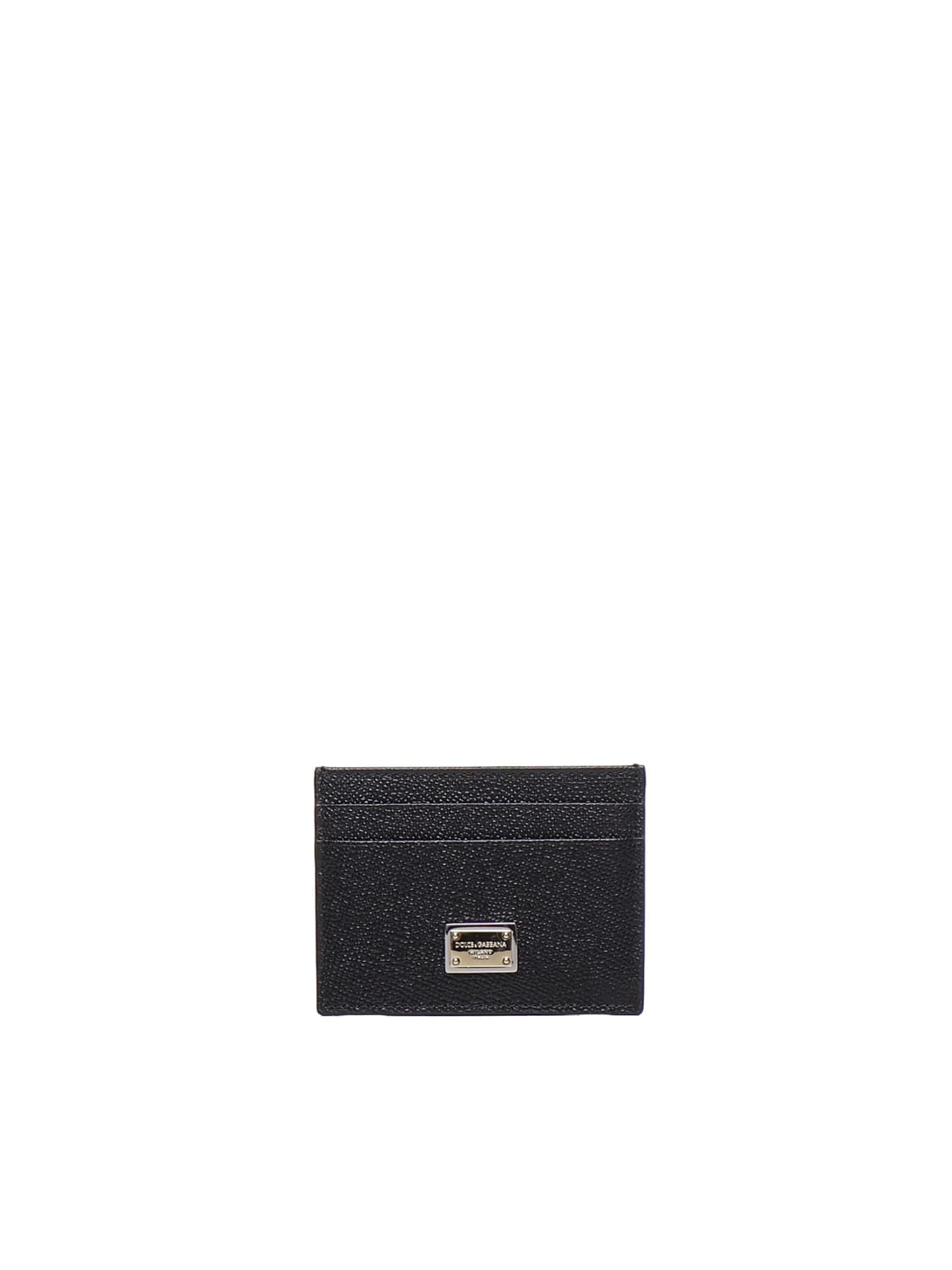 Dolce & Gabbana Calfskin Credit Card Holder In Nero