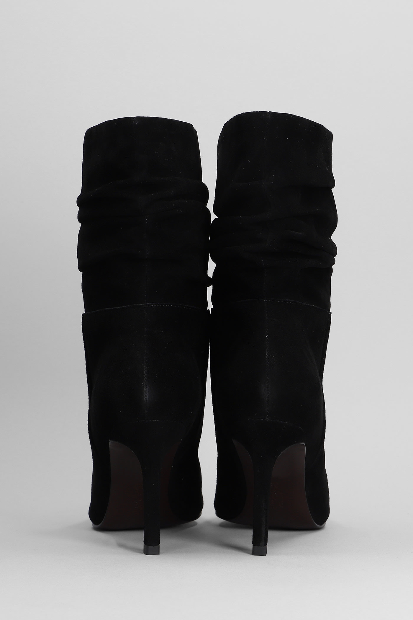 Shop Bibi Lou High Heels Ankle Boots In Black Suede