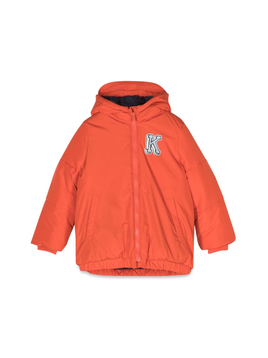 Shop Kenzo Down Jacket With Hood In Orange