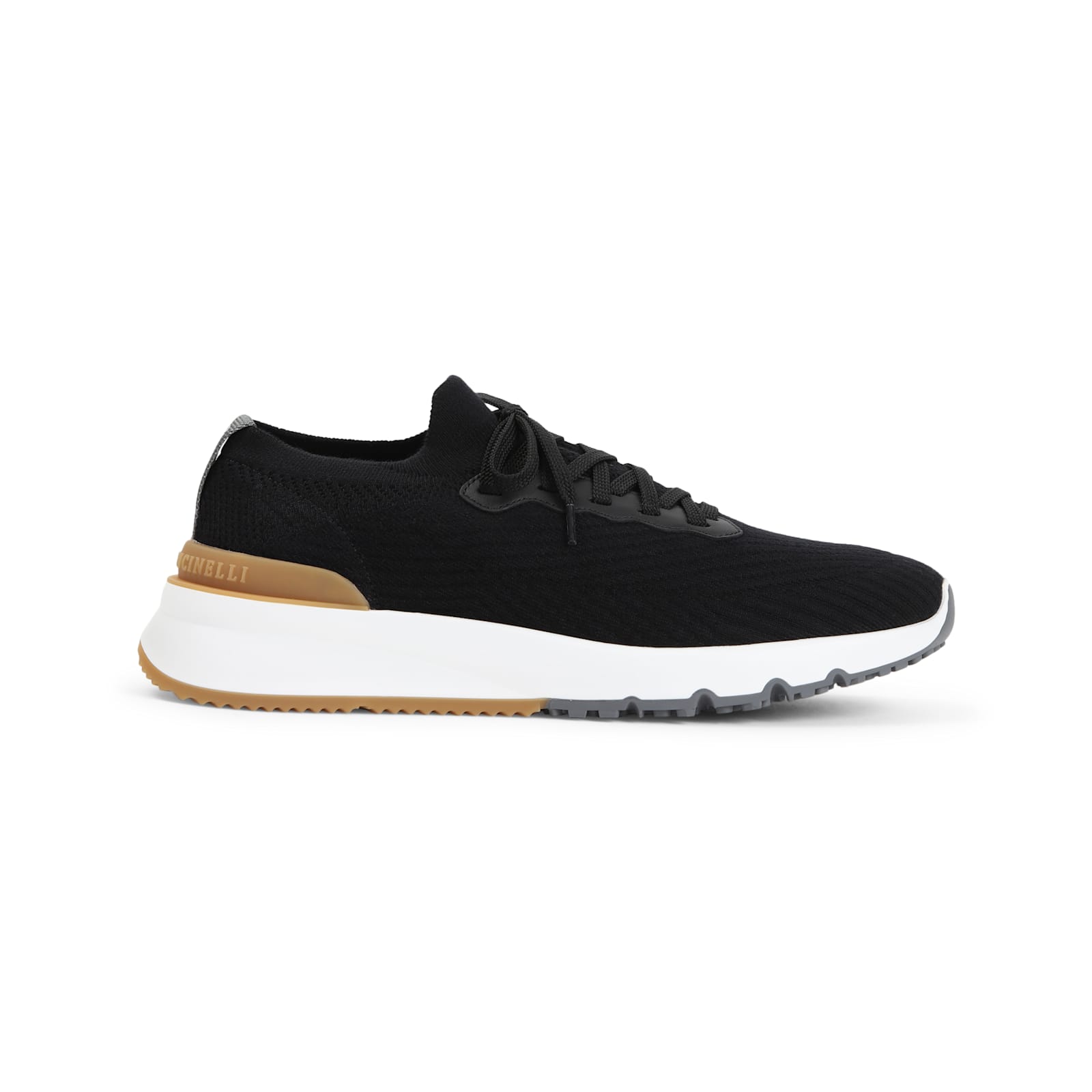 Brunello Cucinelli Gros Grain Logo Blue Sneakers In Black