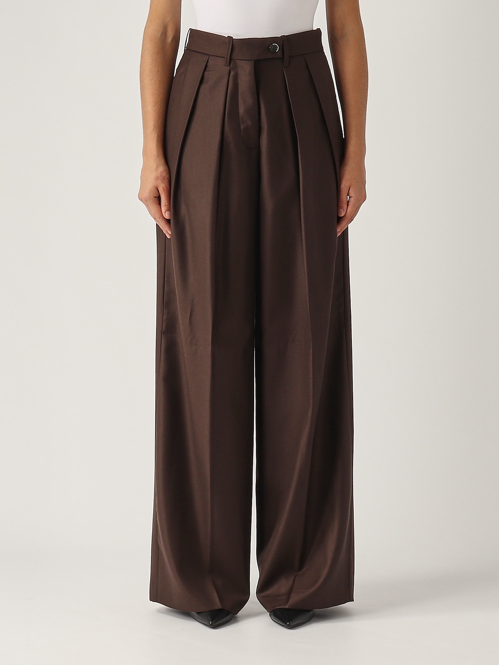 Shop Nine In The Morning Sandra Trousers In Cioccolato