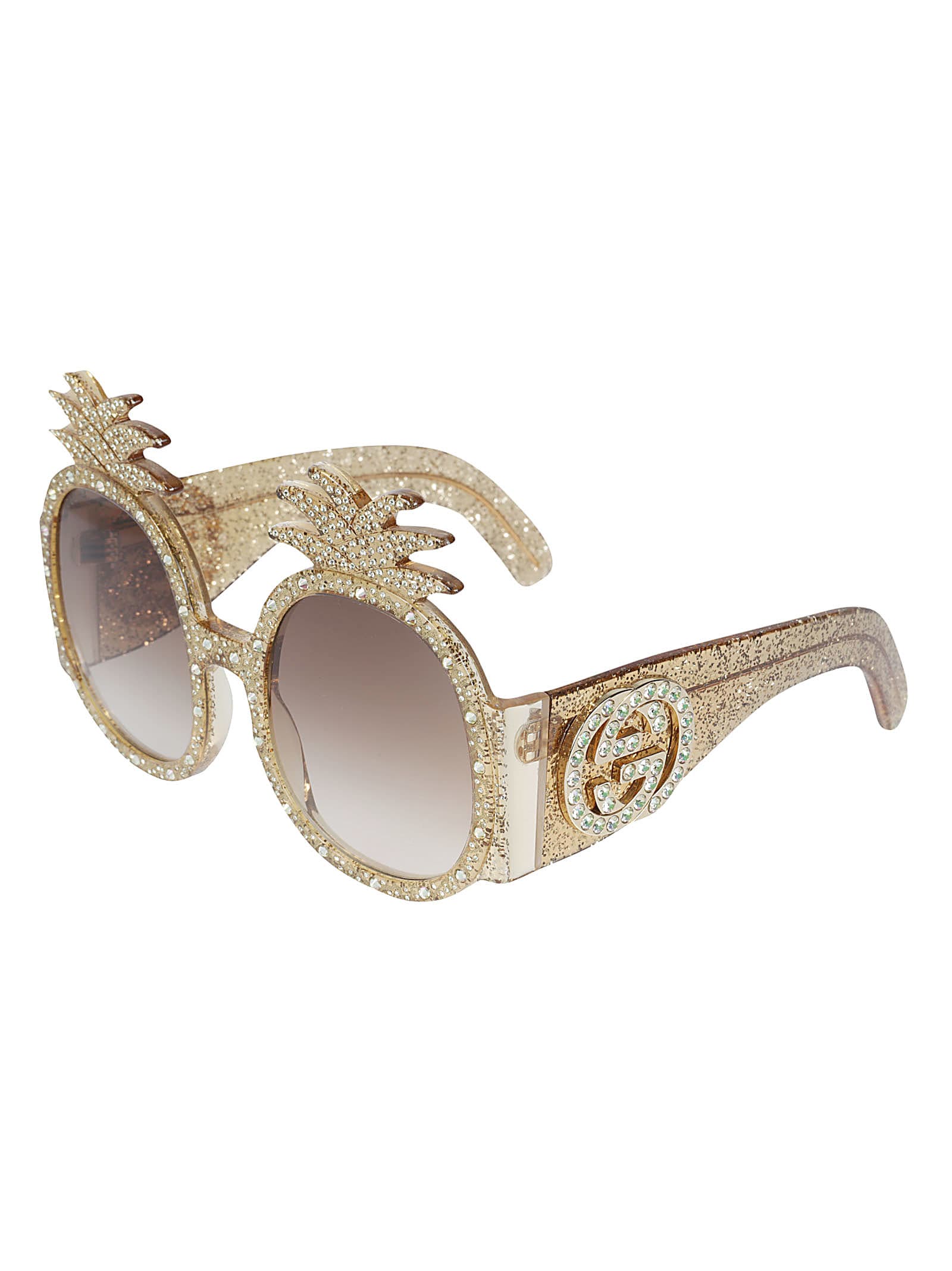 Shop Gucci Embellished Frame Sunglasses