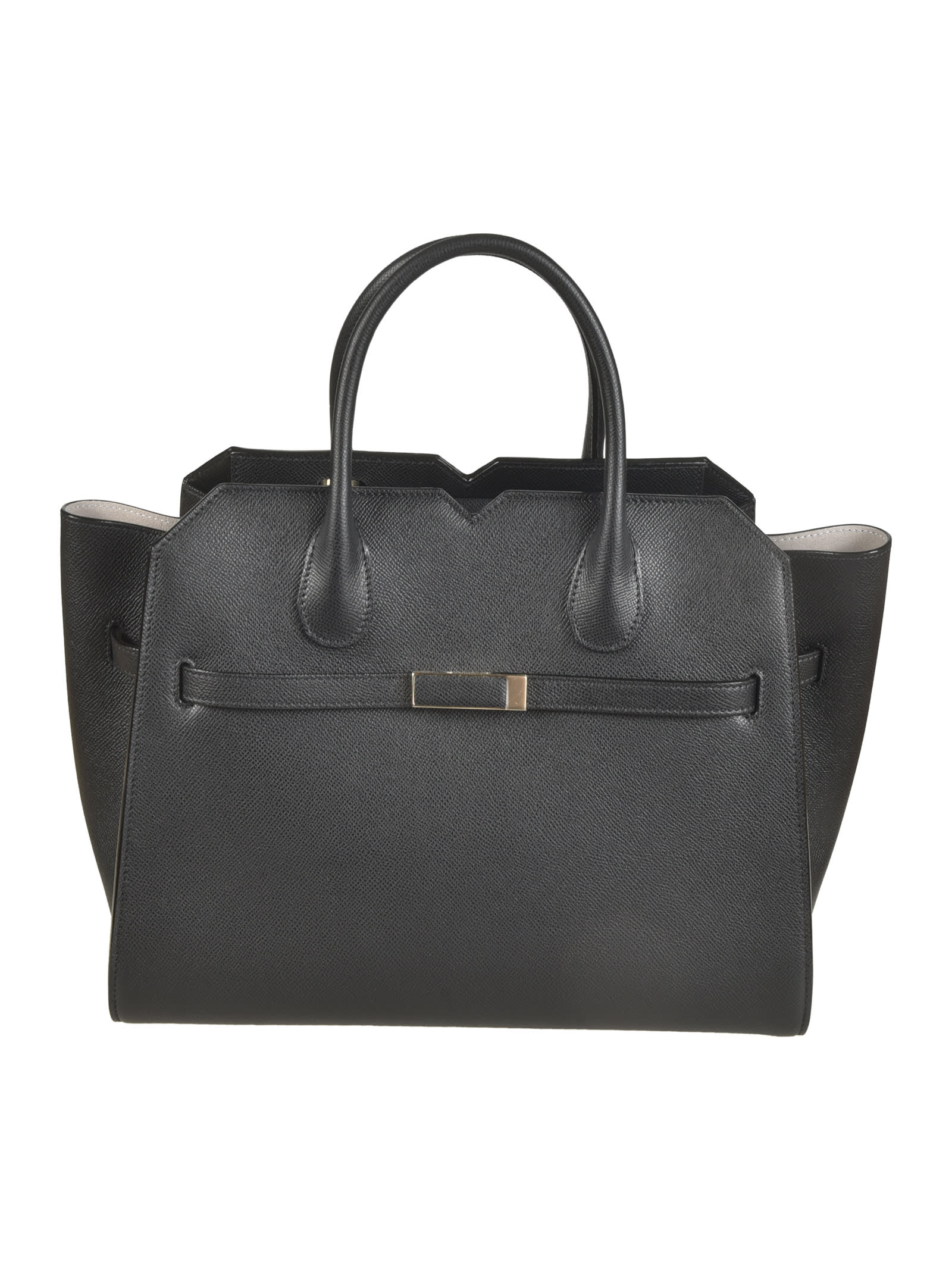 Shop Valextra Medium Black Milan Bag In Nn