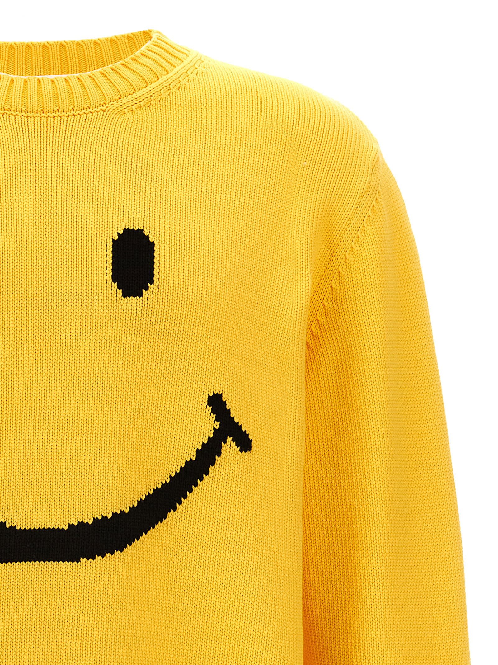 Moschino Men Sweater With Embroidery In Yellow