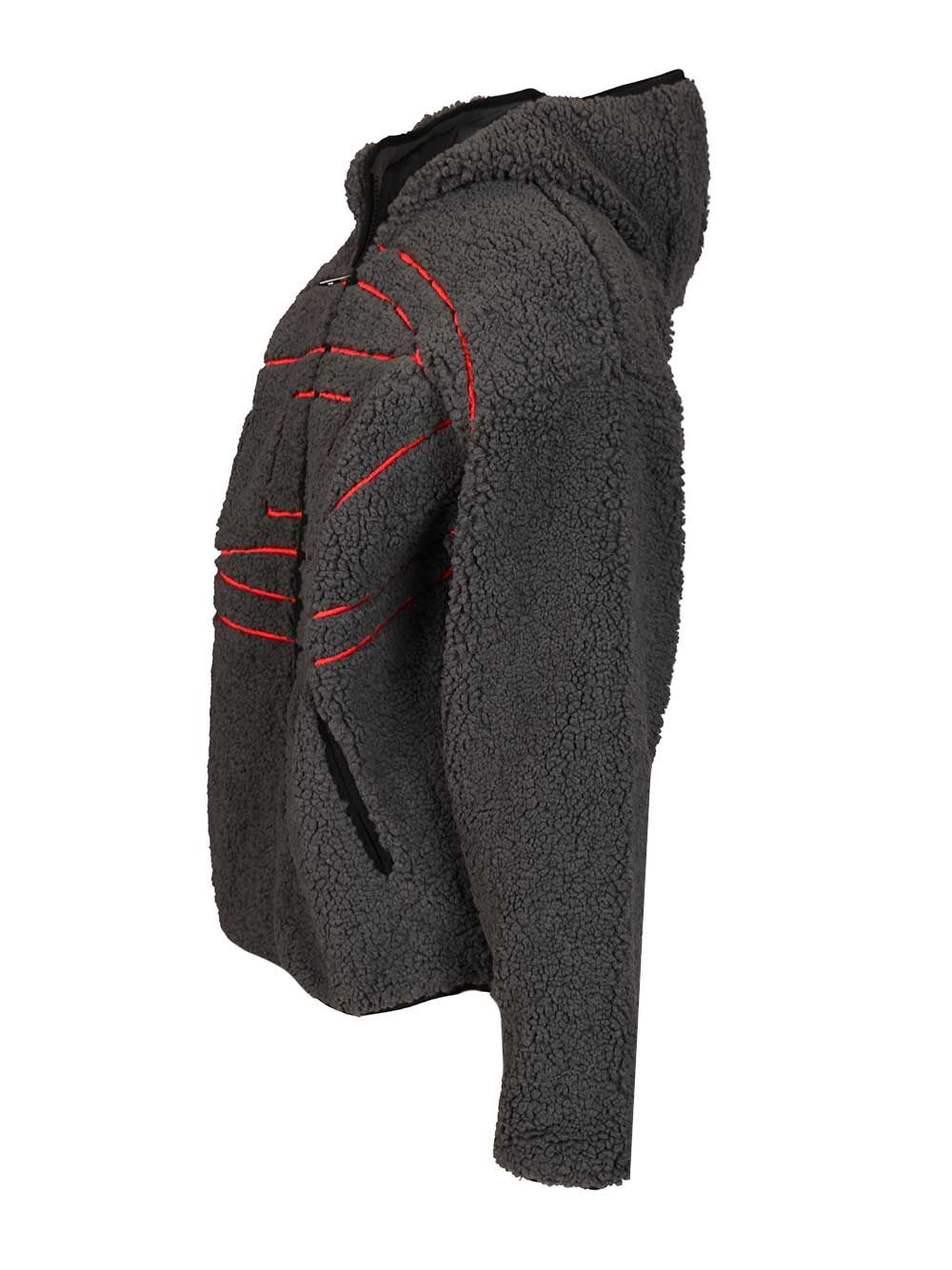 Diesel S-zat Teddy Fleece Hooded Sweatshirt In Gray