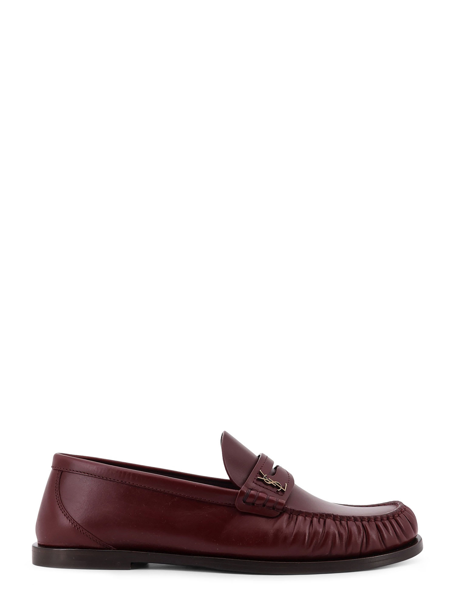 Saint Laurent Laurent 05 Moc Leather Loafers In Red
