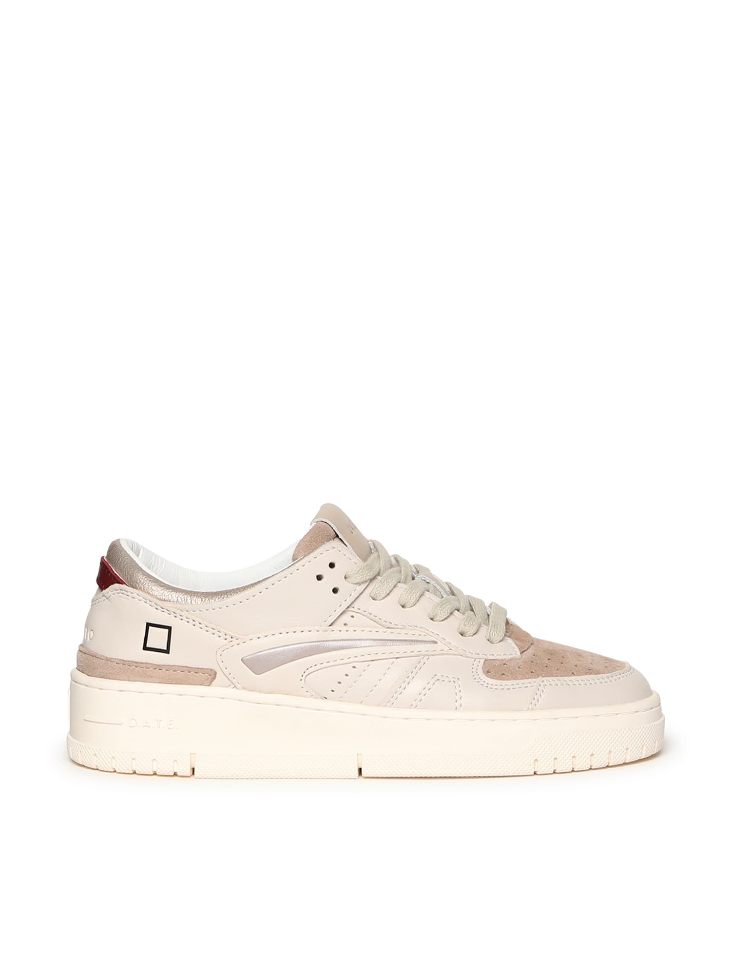 Date Torneo Shiny Leather Sneakers In White