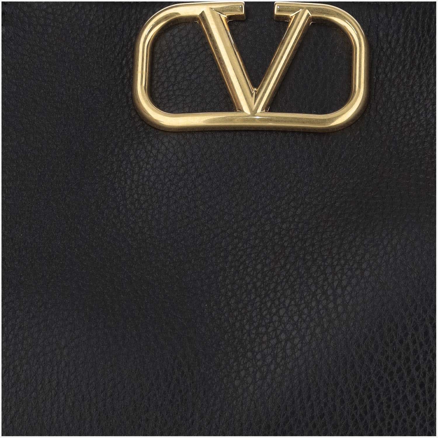 Shop Valentino Garavani Alltime Medium Handbag In Garnet Calfskin In Black