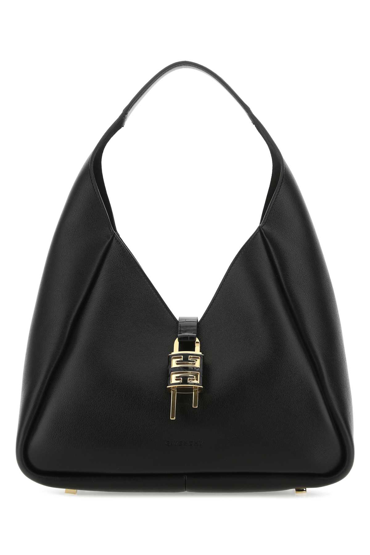 Shop Givenchy Black Leather Medium G-hobo Handbag In 001