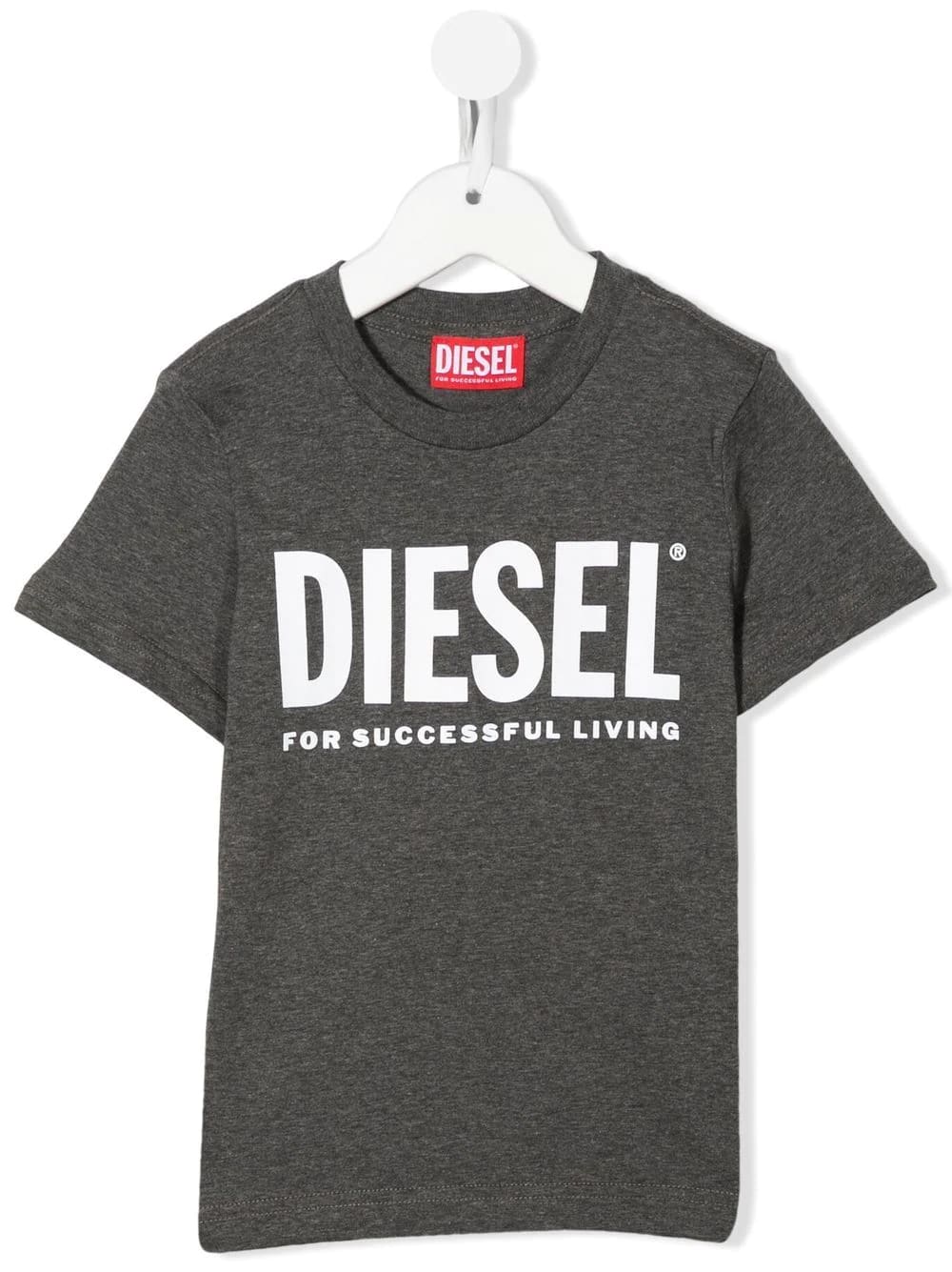Diesel Kids Grey T-shirt With White Logo