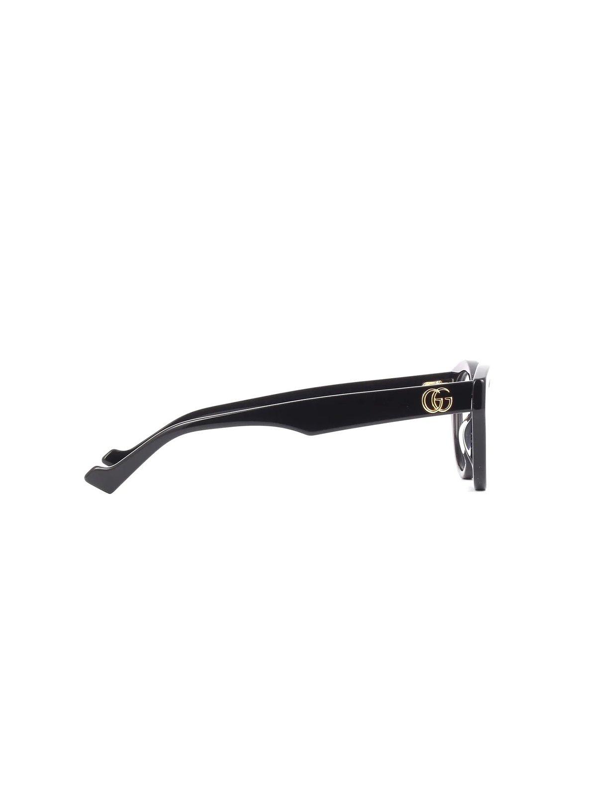 Shop Gucci Cat Eye Frame Glasses In Black-black-transparent