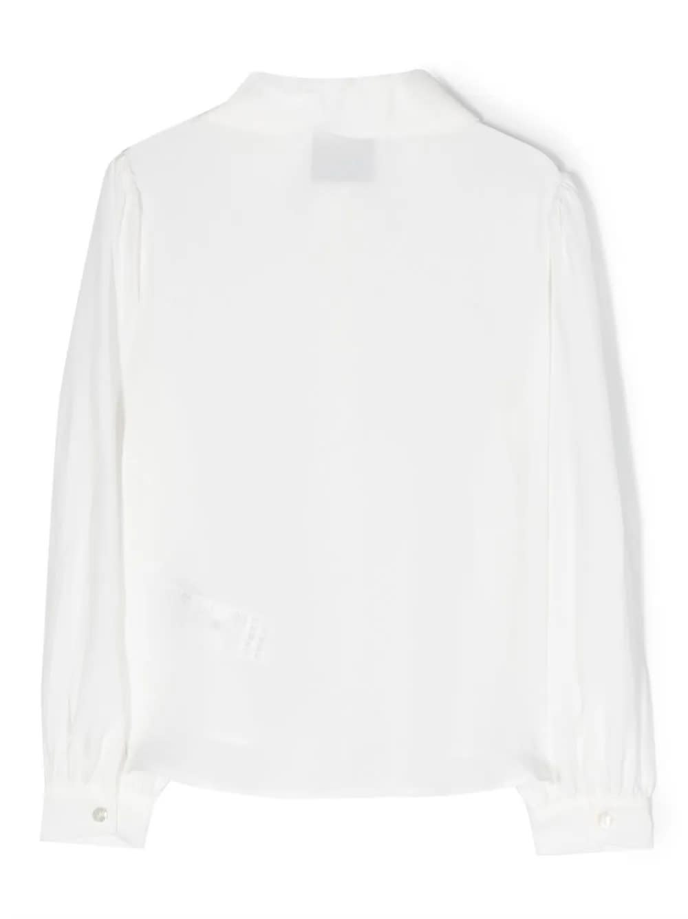Shop Simonetta Shirt With Bow In Cream