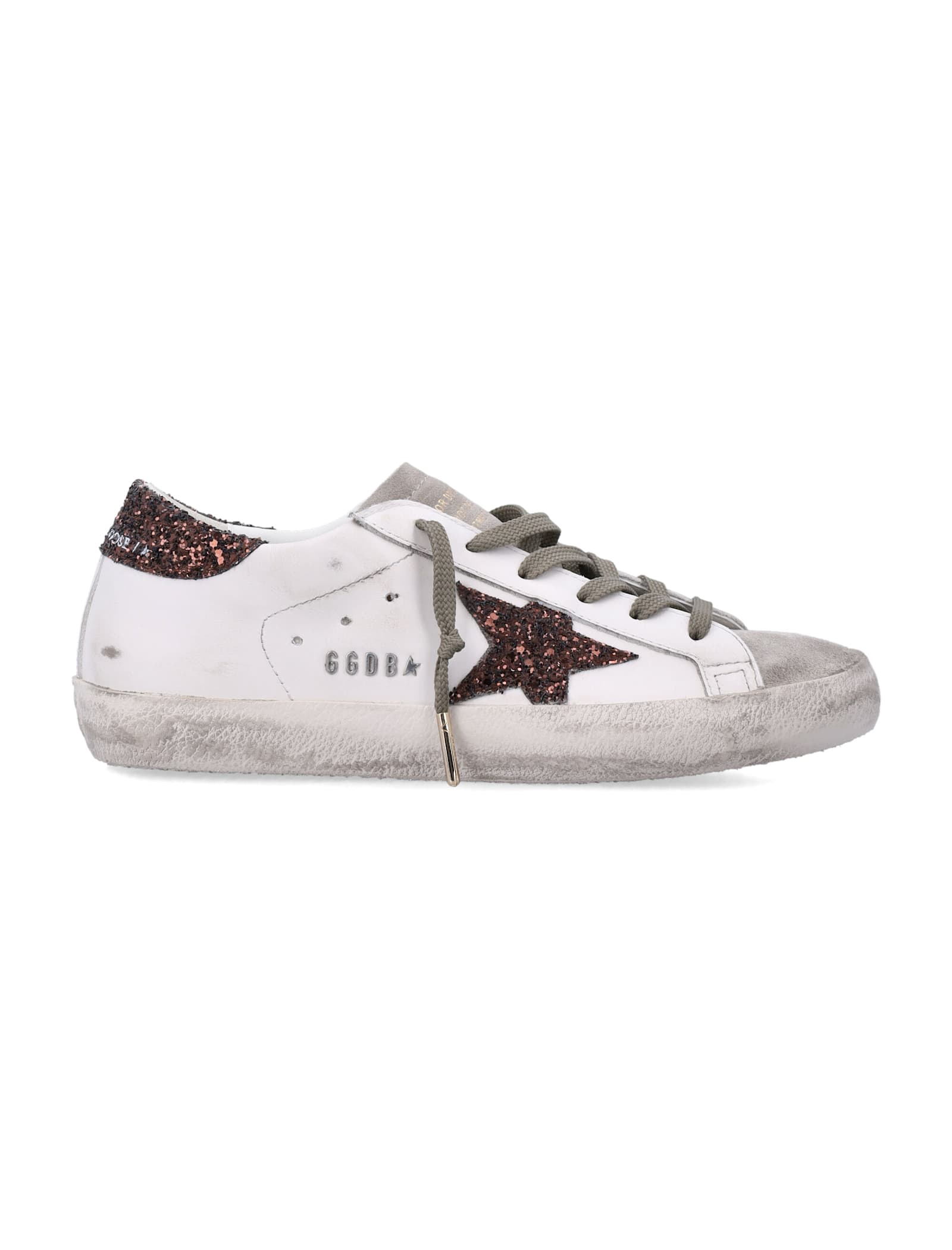Golden Goose Superstar Sneakers Glitter Heel Star Detail In Multi