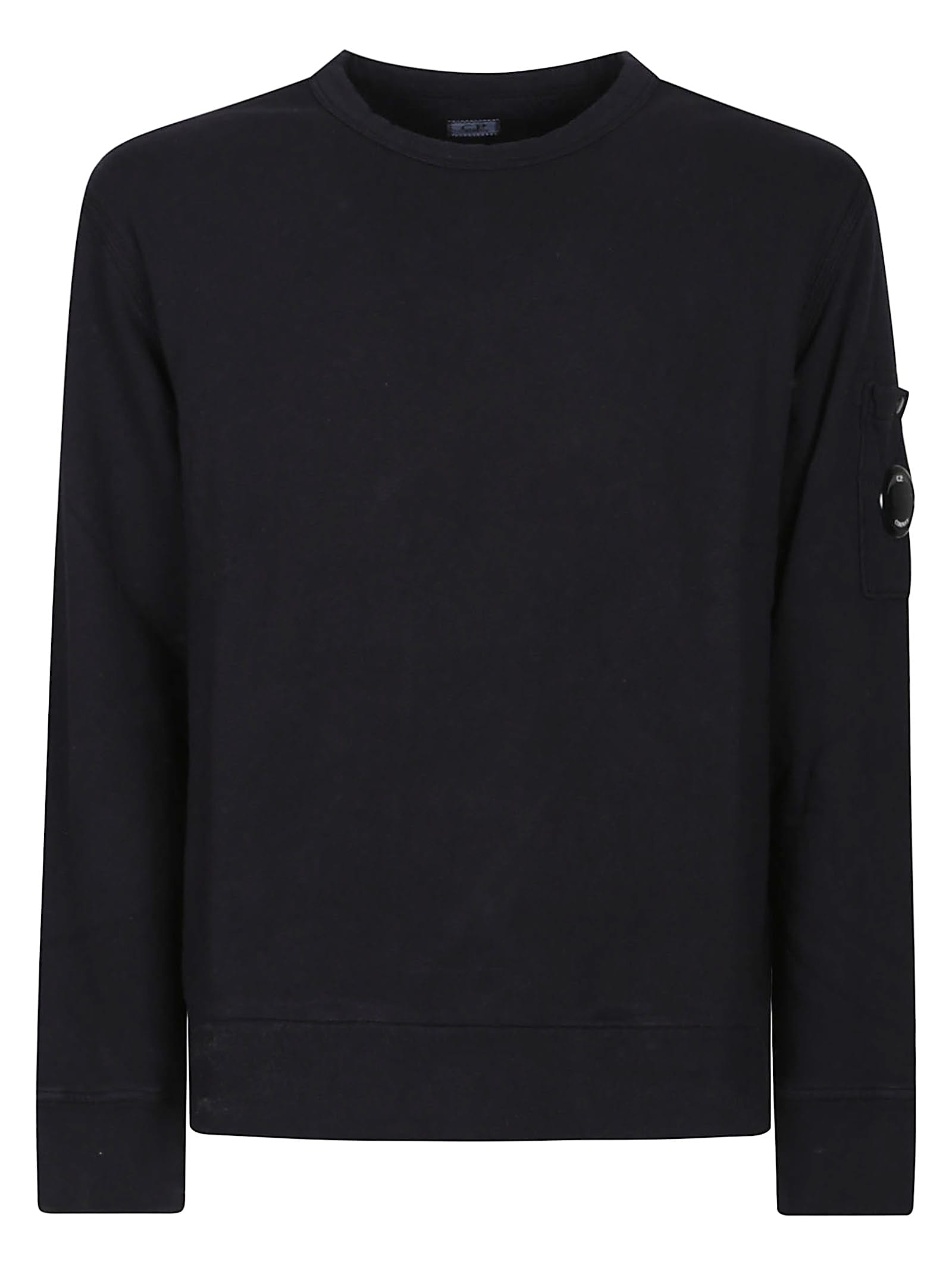 C.p. Company Lens-detail Crew-neck Sweater In Black