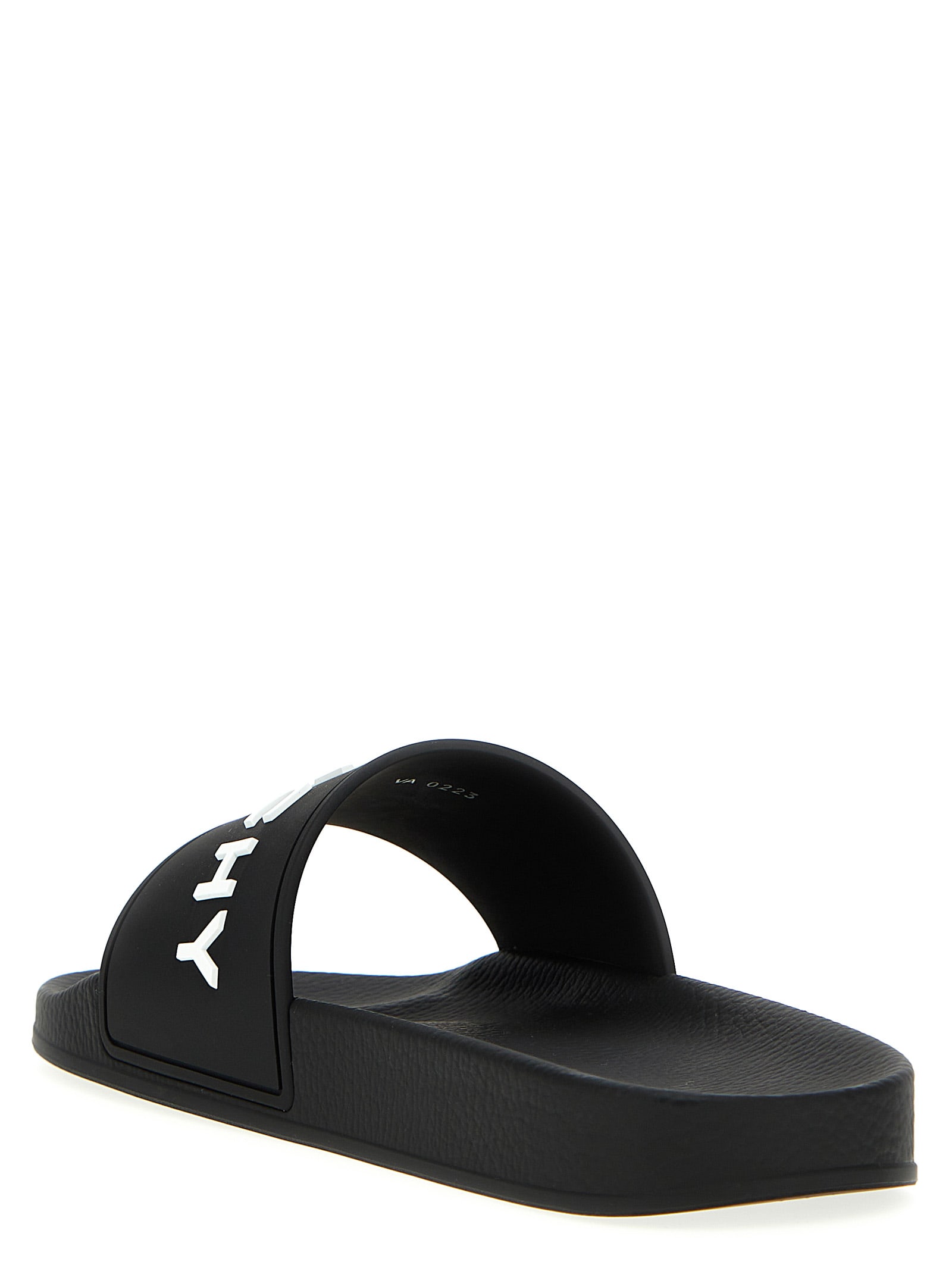 Shop Givenchy Logo Slides In Black