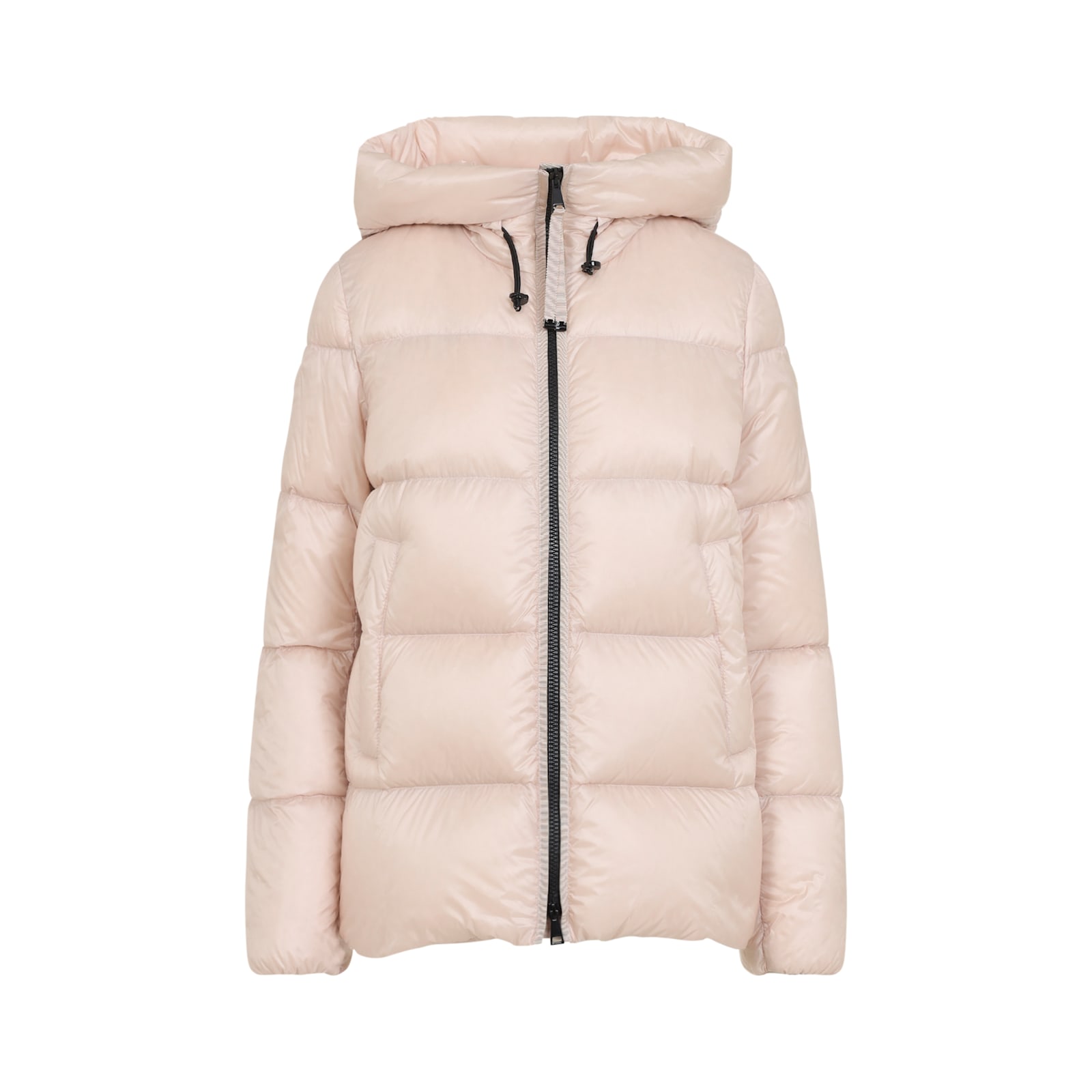 Moncler Puffer Jacket Featuring Adjustable Hood In Pink