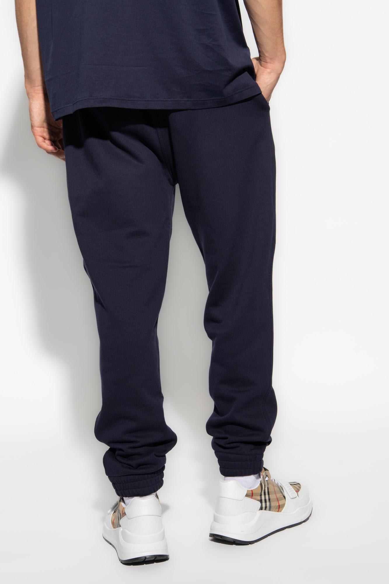 Shop Burberry Tywall Sweatpants With Logo In Smoked Navy