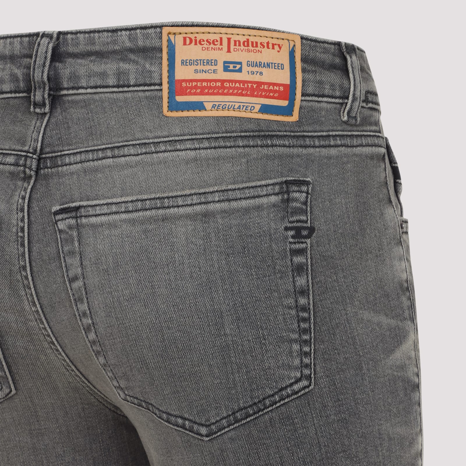 Diesel Five-pocket Design Flared Jeans In Gray