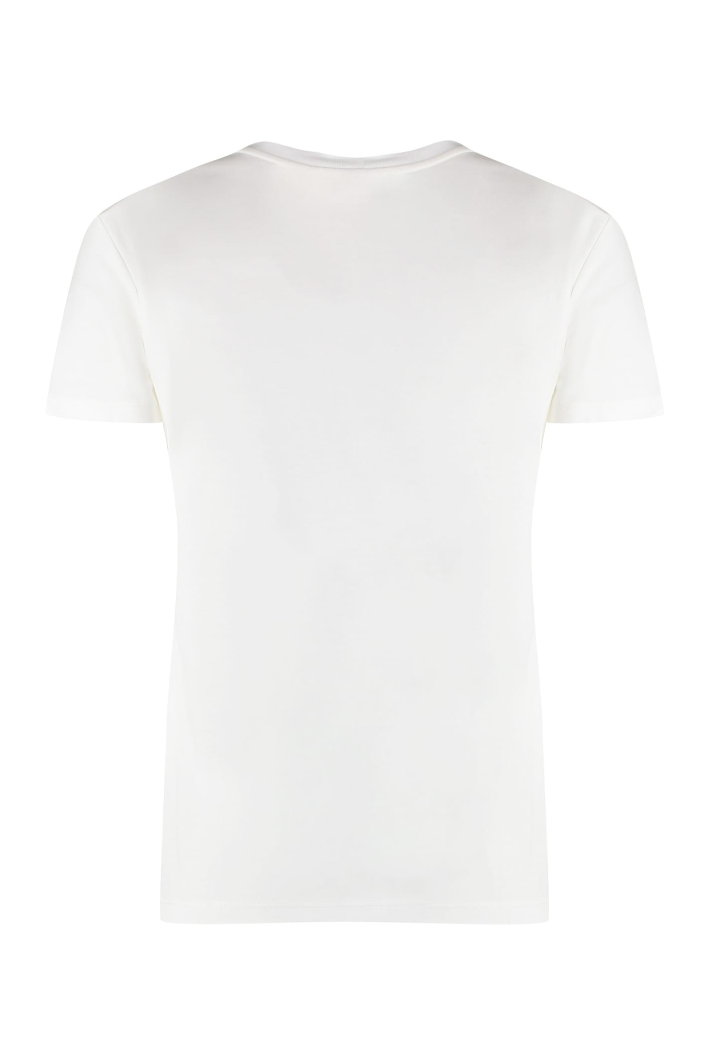 Shop Max Mara Elmo Cotton Crew-neck T-shirt In White