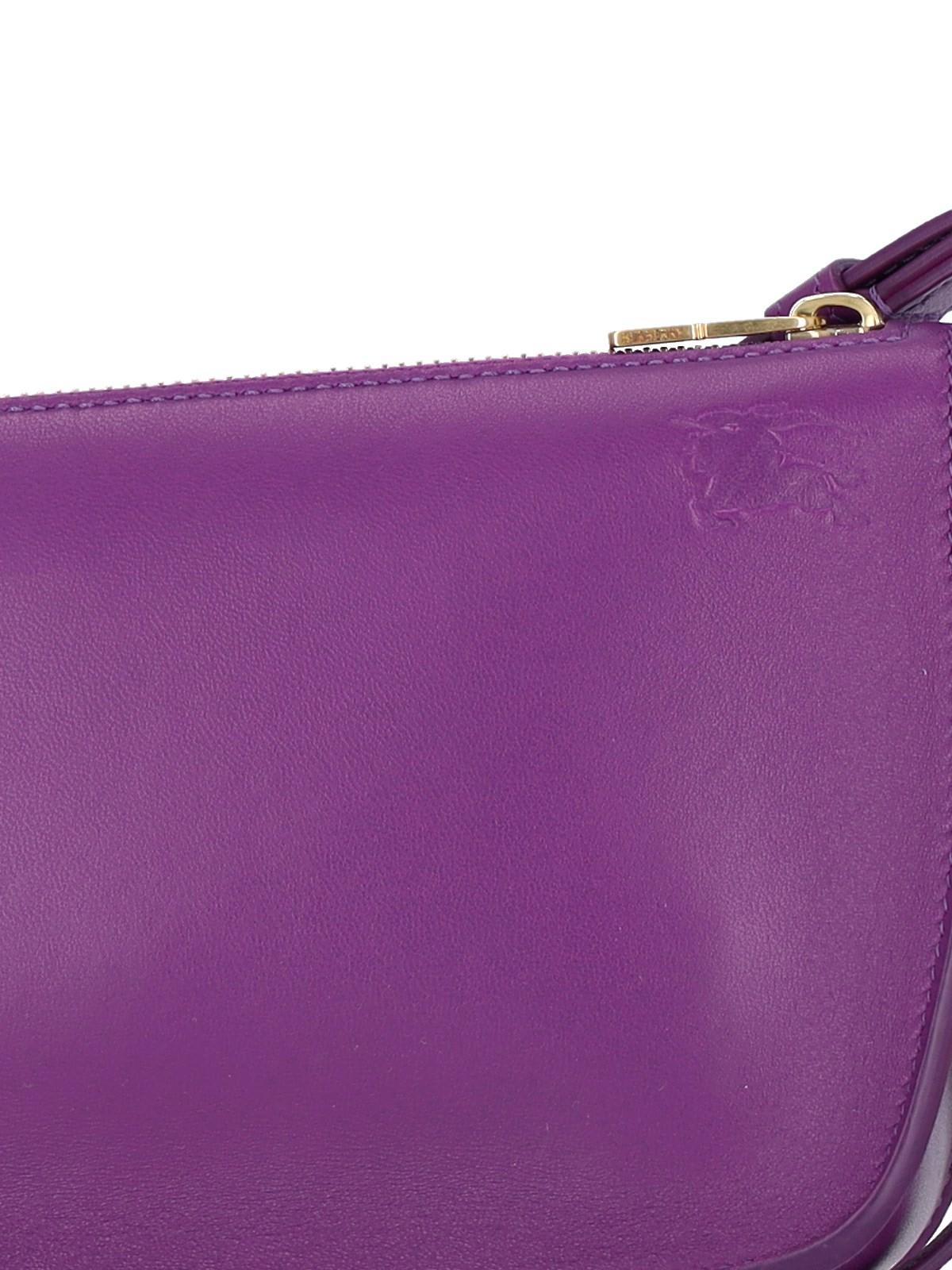 Shop Burberry Shield Mini Bag In Purple