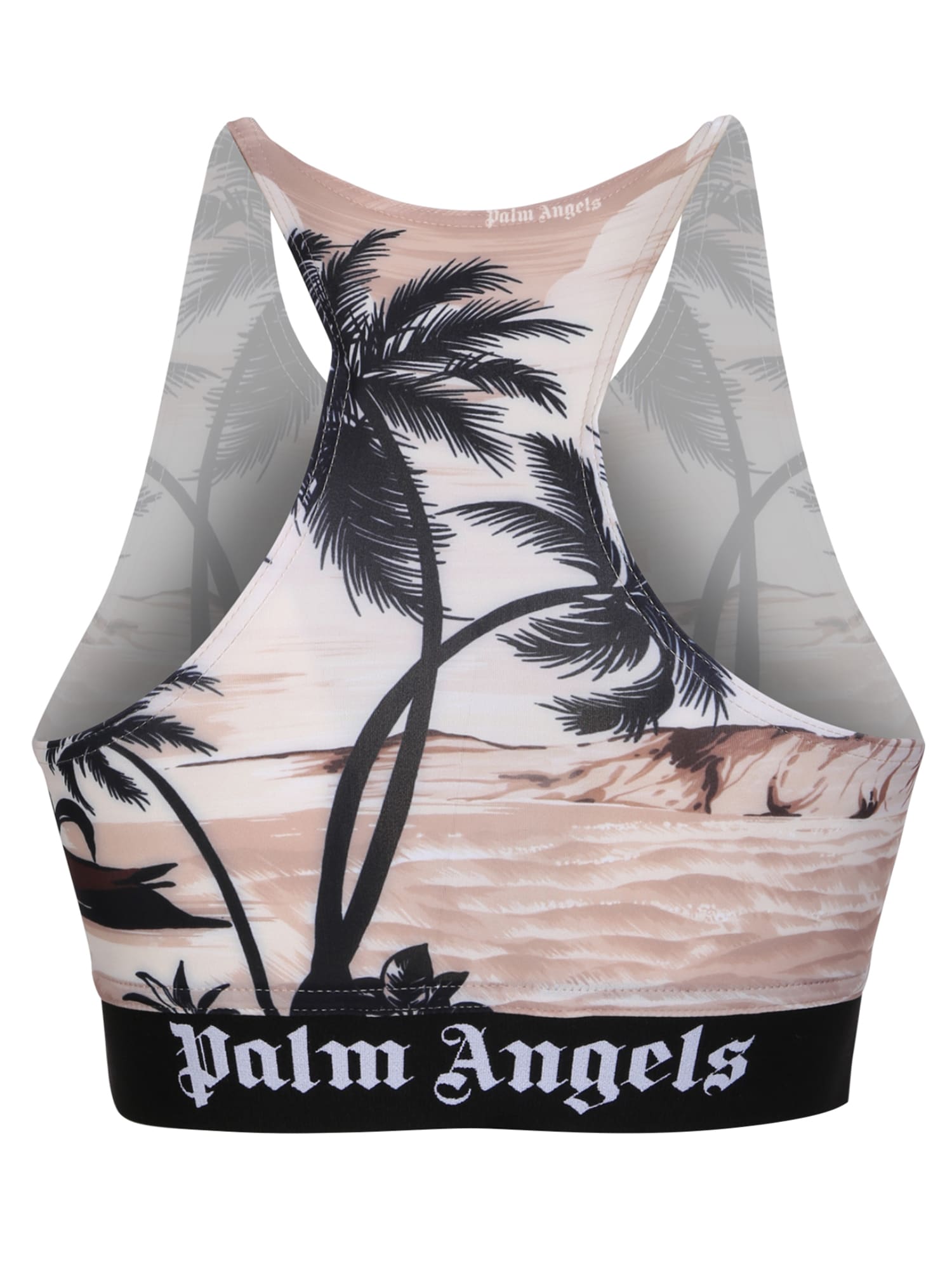 Shop Palm Angels Palm Print Track Top In Beige