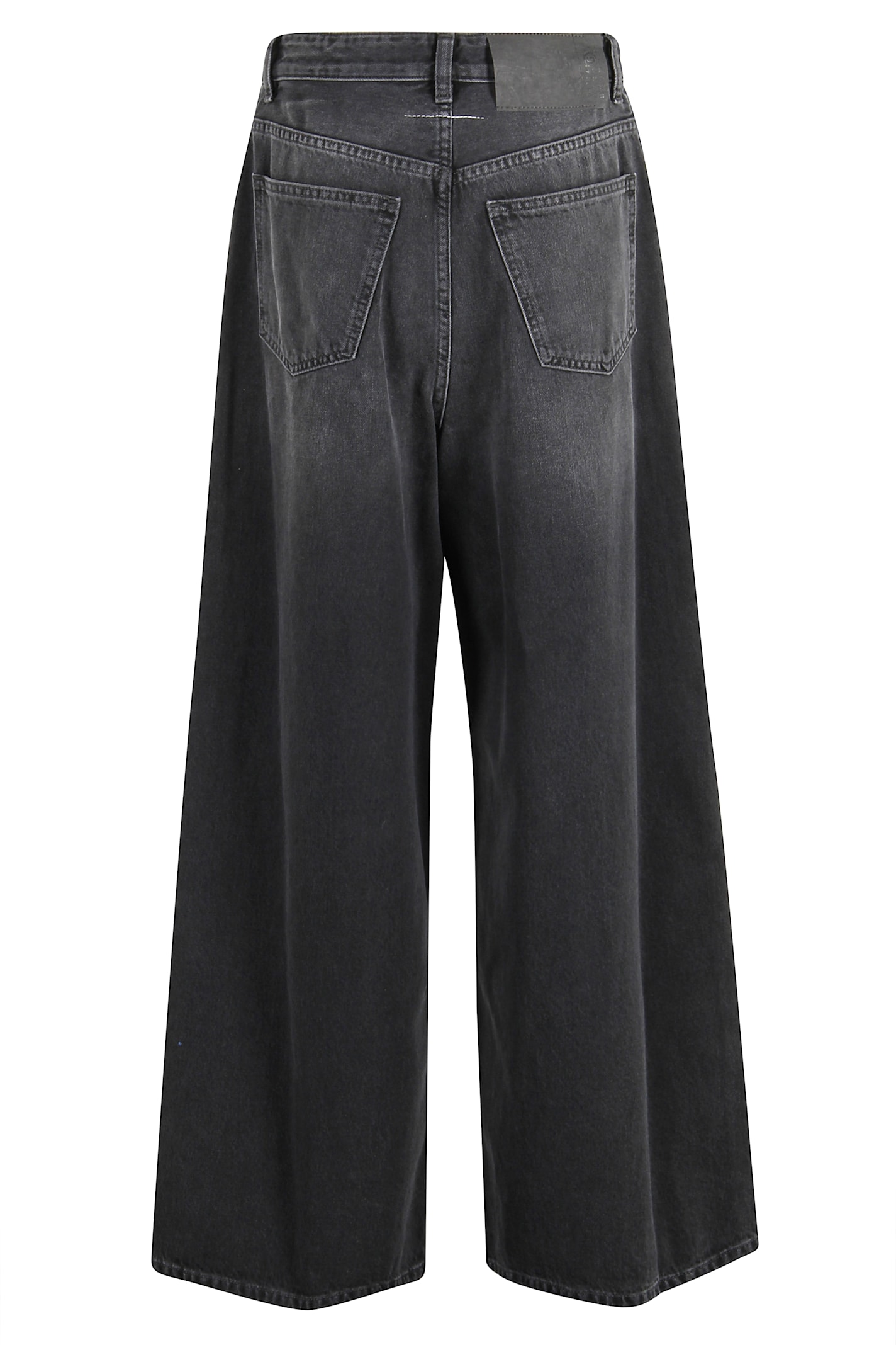 Mm6 Maison Margiela Loose Fit Denim Cotton Trousers In Black