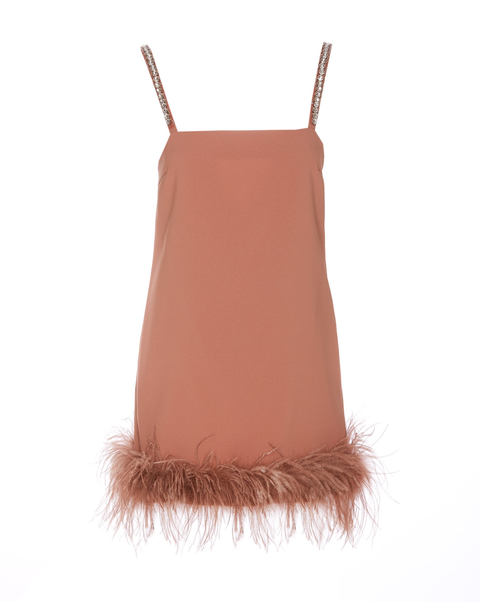 Shop Pinko Short Dress With Feathers