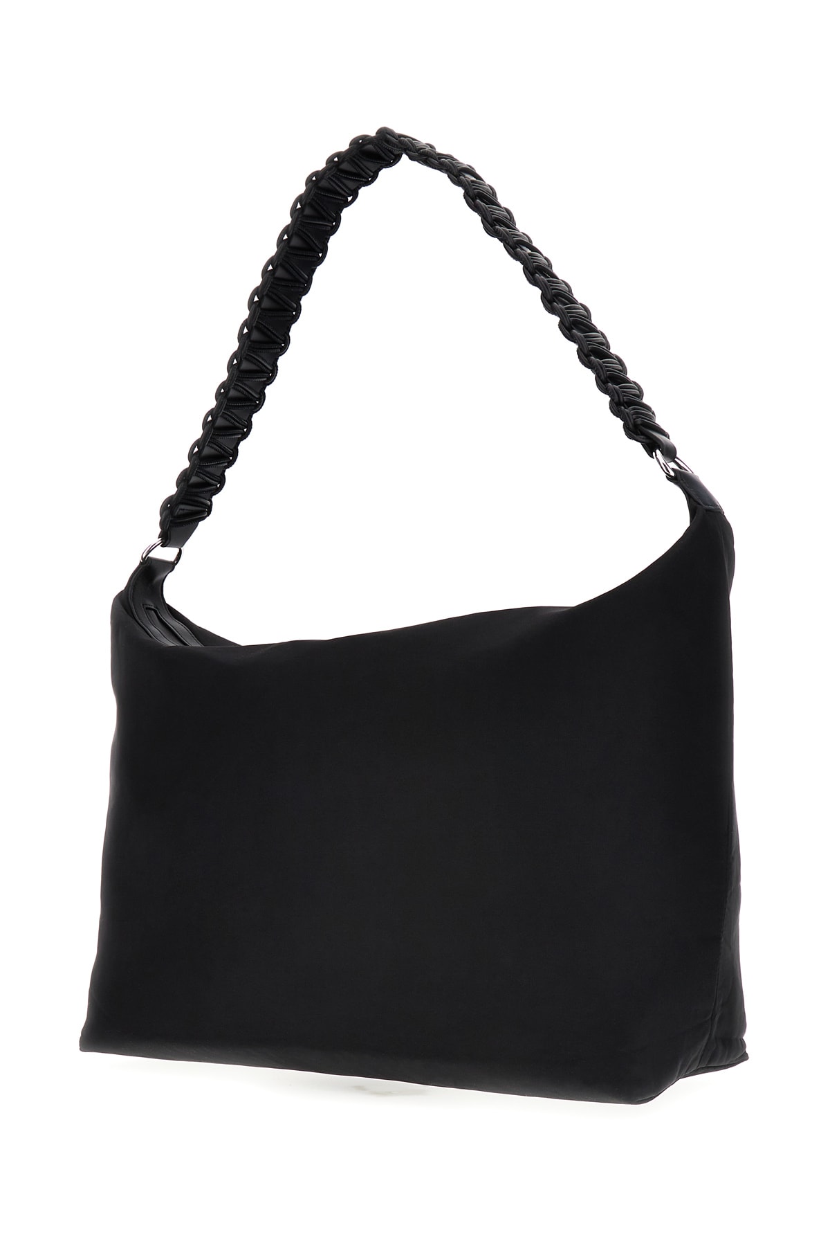 Shop Kara Black Fabric Xxxl Lattice Shoulder Bag