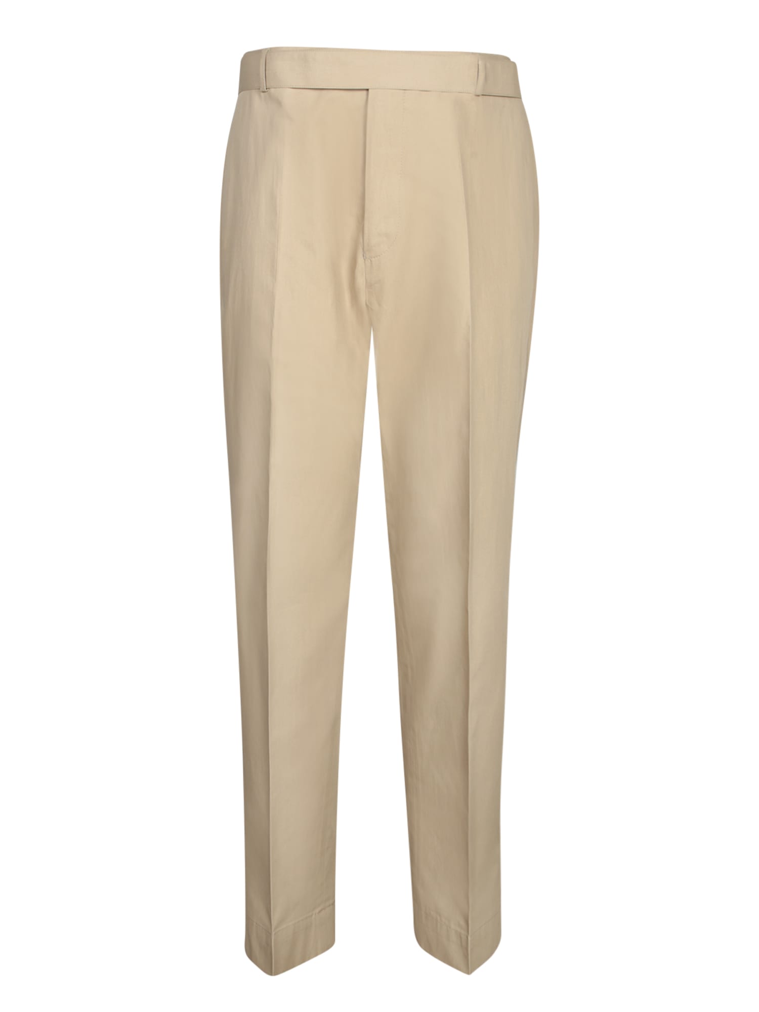 OFFICINE GENERALE OWEN POPLIN COTTON PANTS IN BEIGE