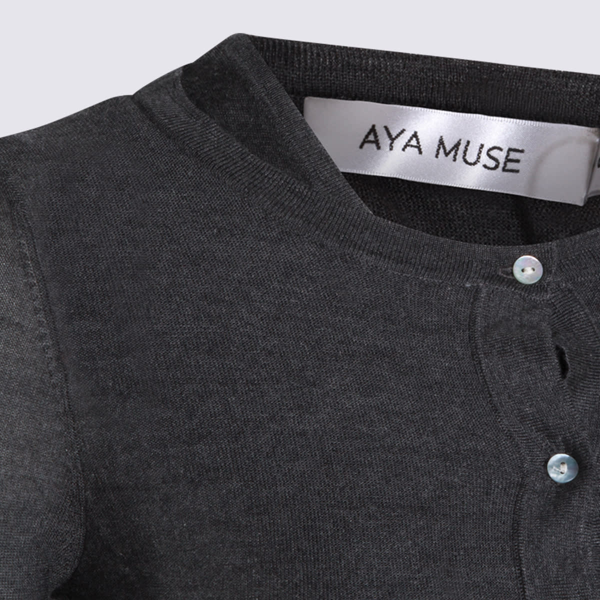 Aya Muse Dark Grey Silk Mini Dress In Gray