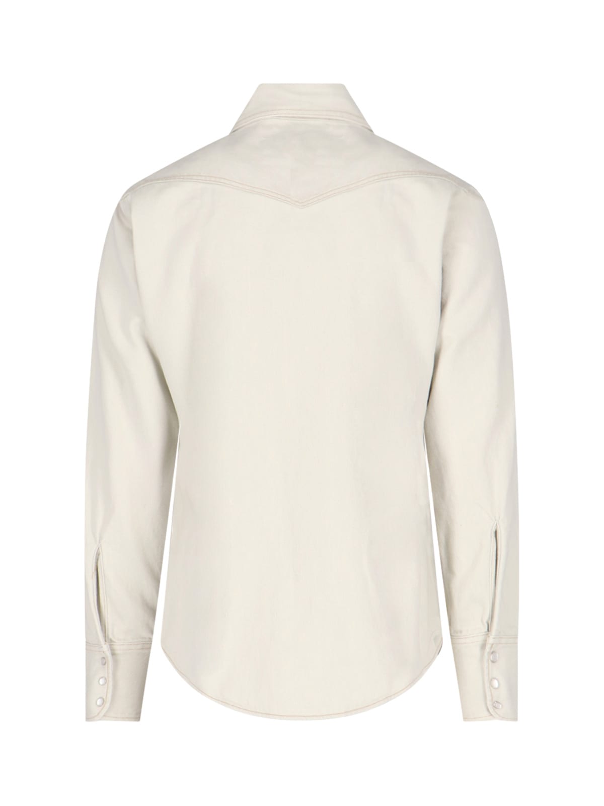 Shop Maison Margiela Denim Shirt In White