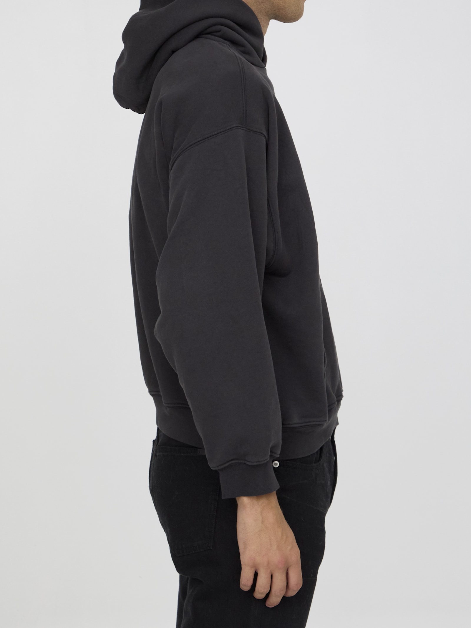 Shop Balenciaga Loop Sports Icon Hoodie In Black