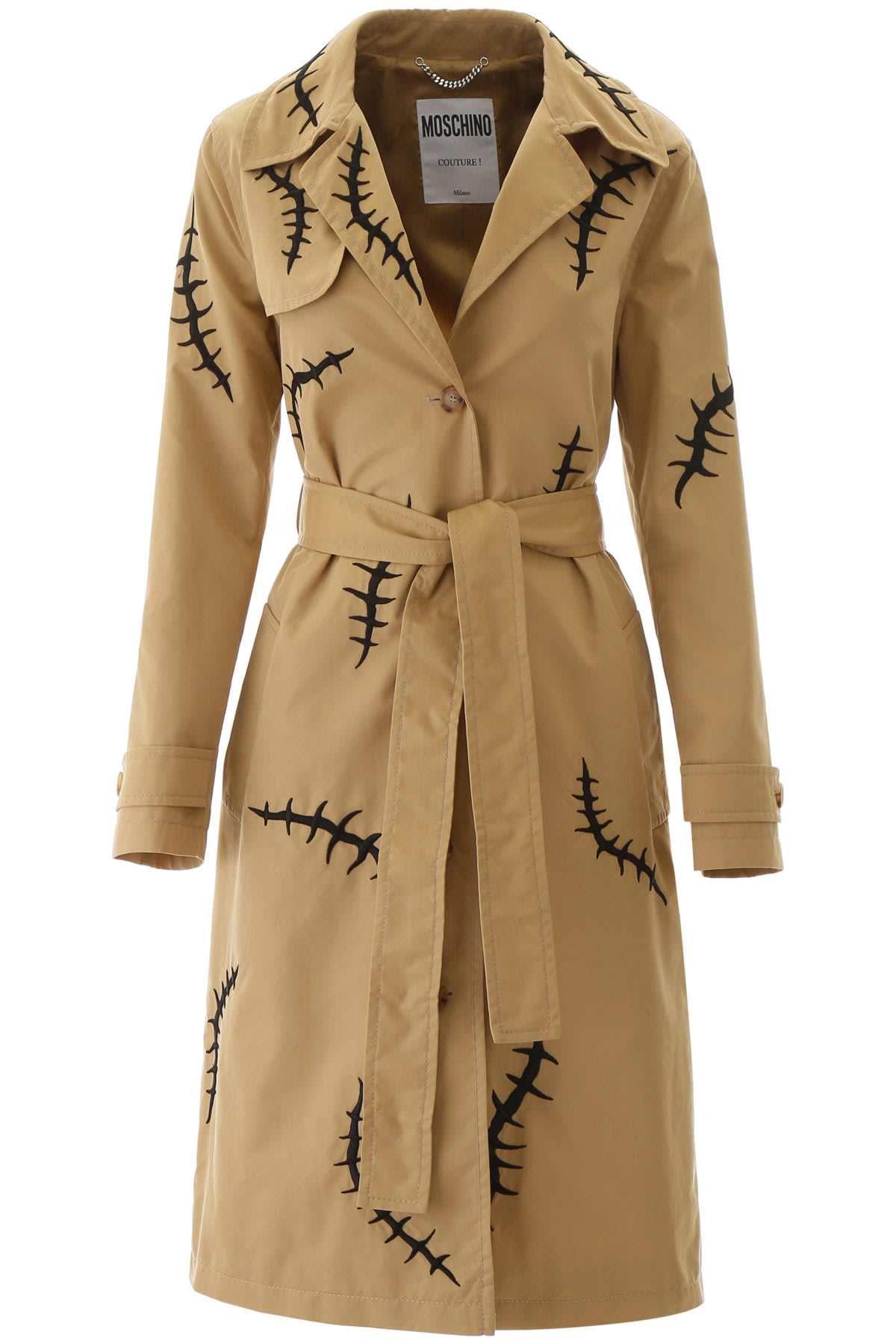 MOSCHINO EMBROIDERED TRENCH COAT,J0607 517 J1081