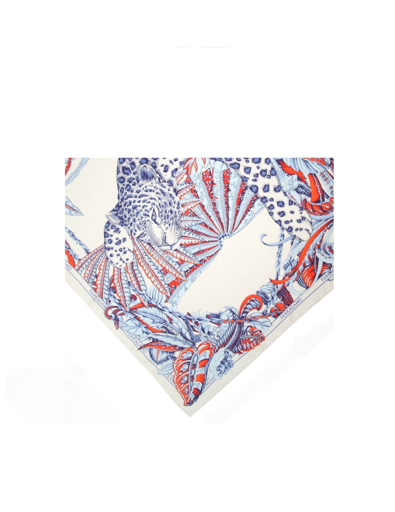 Shop Ferragamo Silk Scarf With Togo Pattern