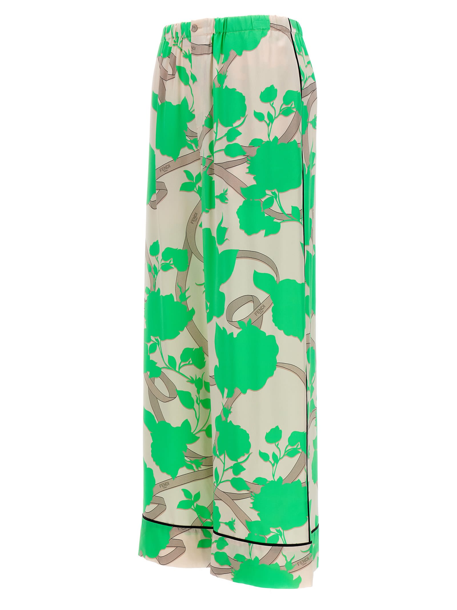 Shop Fendi Roses Pants In Multicolor