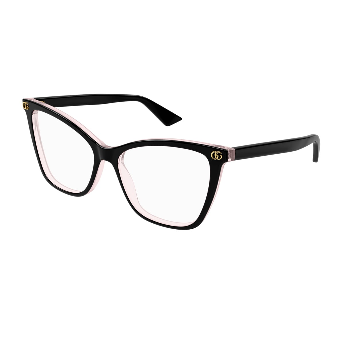 Gucci Gg1817o Linea Emblem 003 Black Pink Glasses In Black