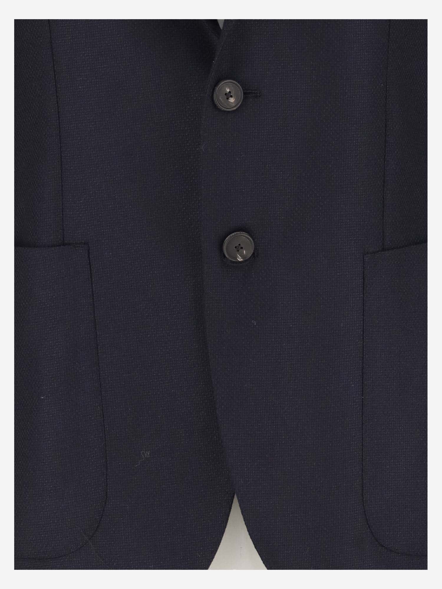 Shop Tagliatore Wool And Cashmere Single-breasted Jacket In Blue