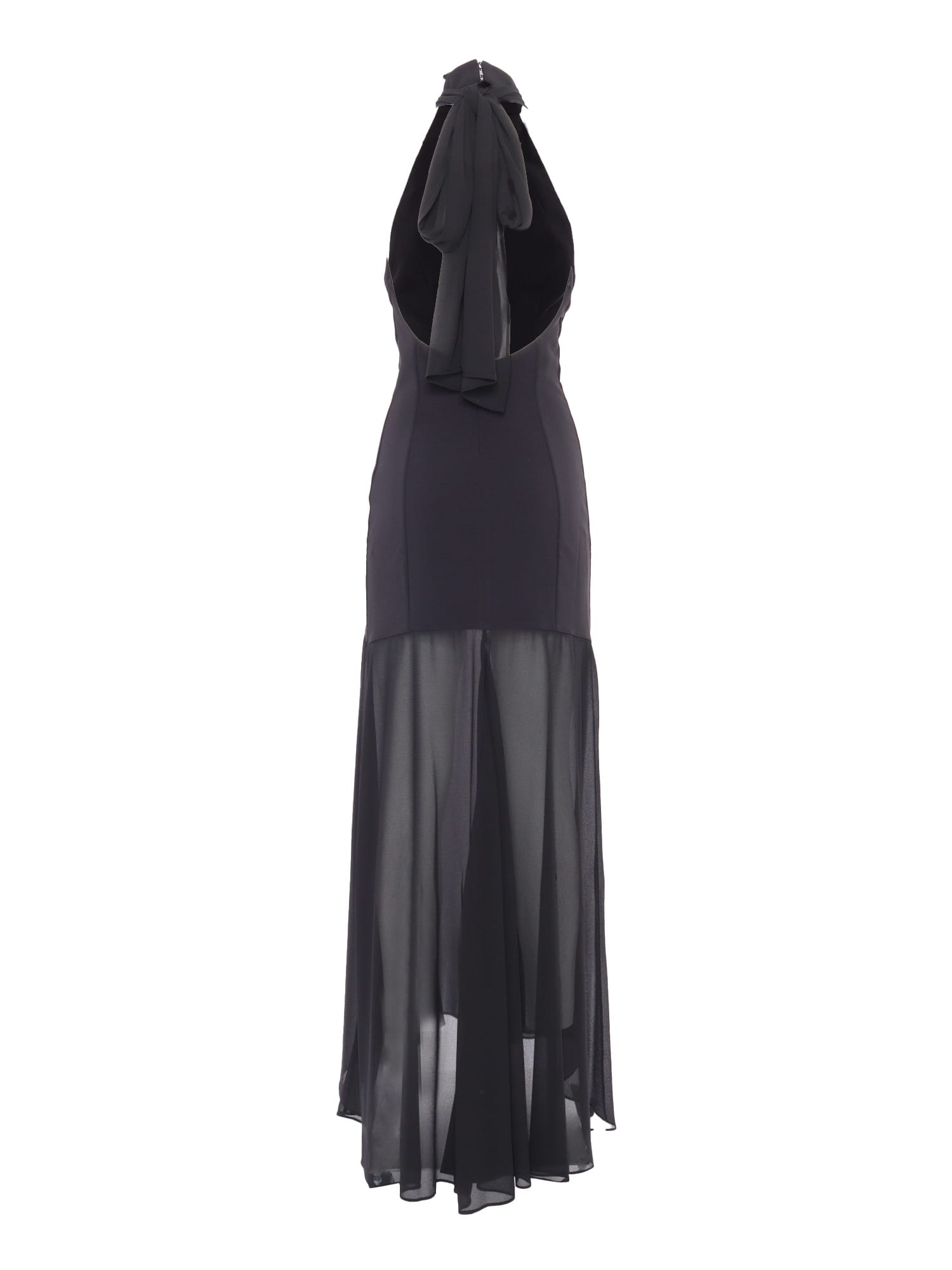 Shop Elisabetta Franchi Long Black Dress