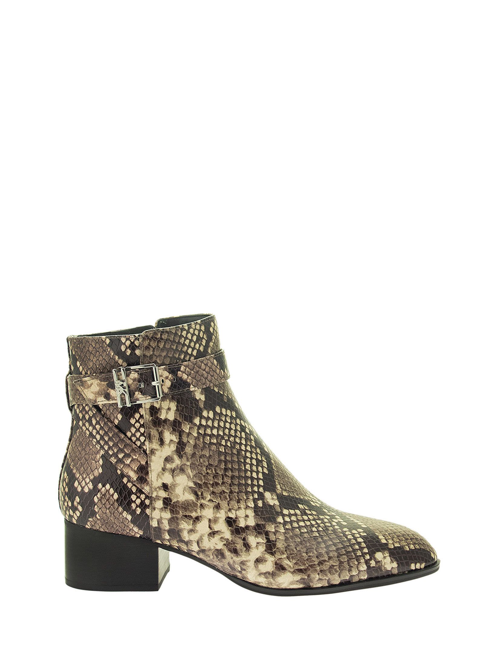 Michael Kors Britton Ankle Boot In Snake Print Leather