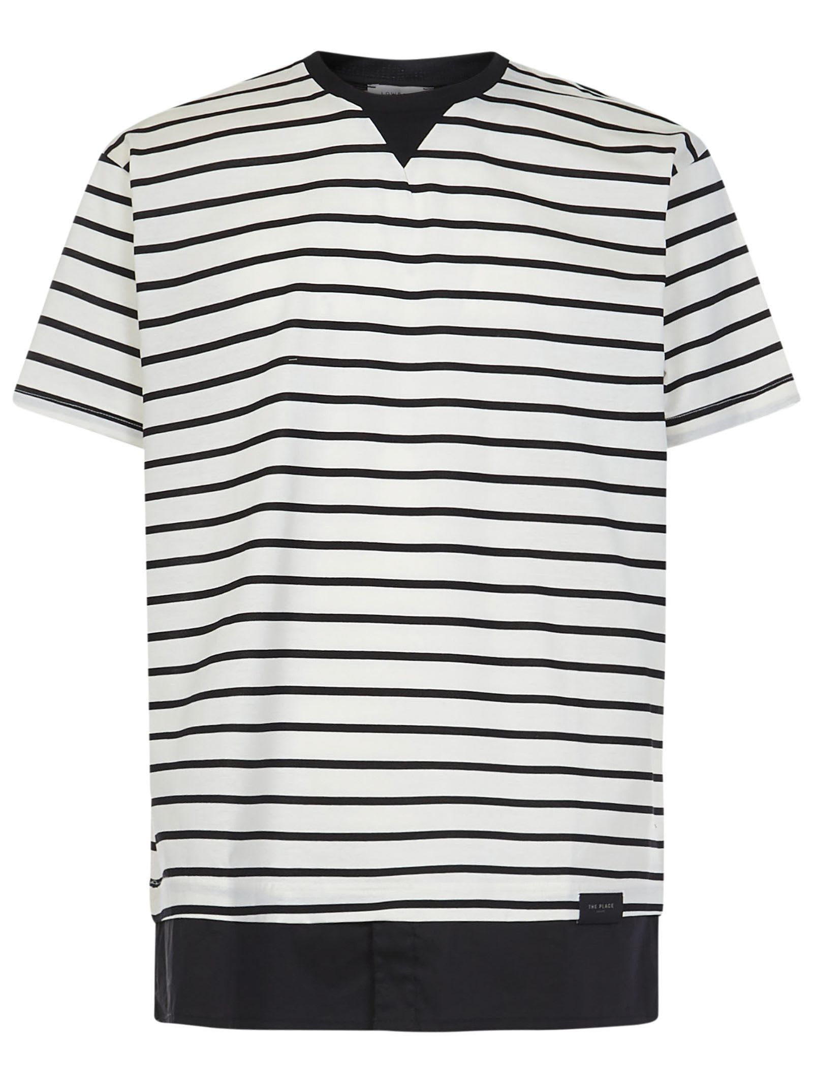 Low Brand Black And White Cotton Striped T-shirt