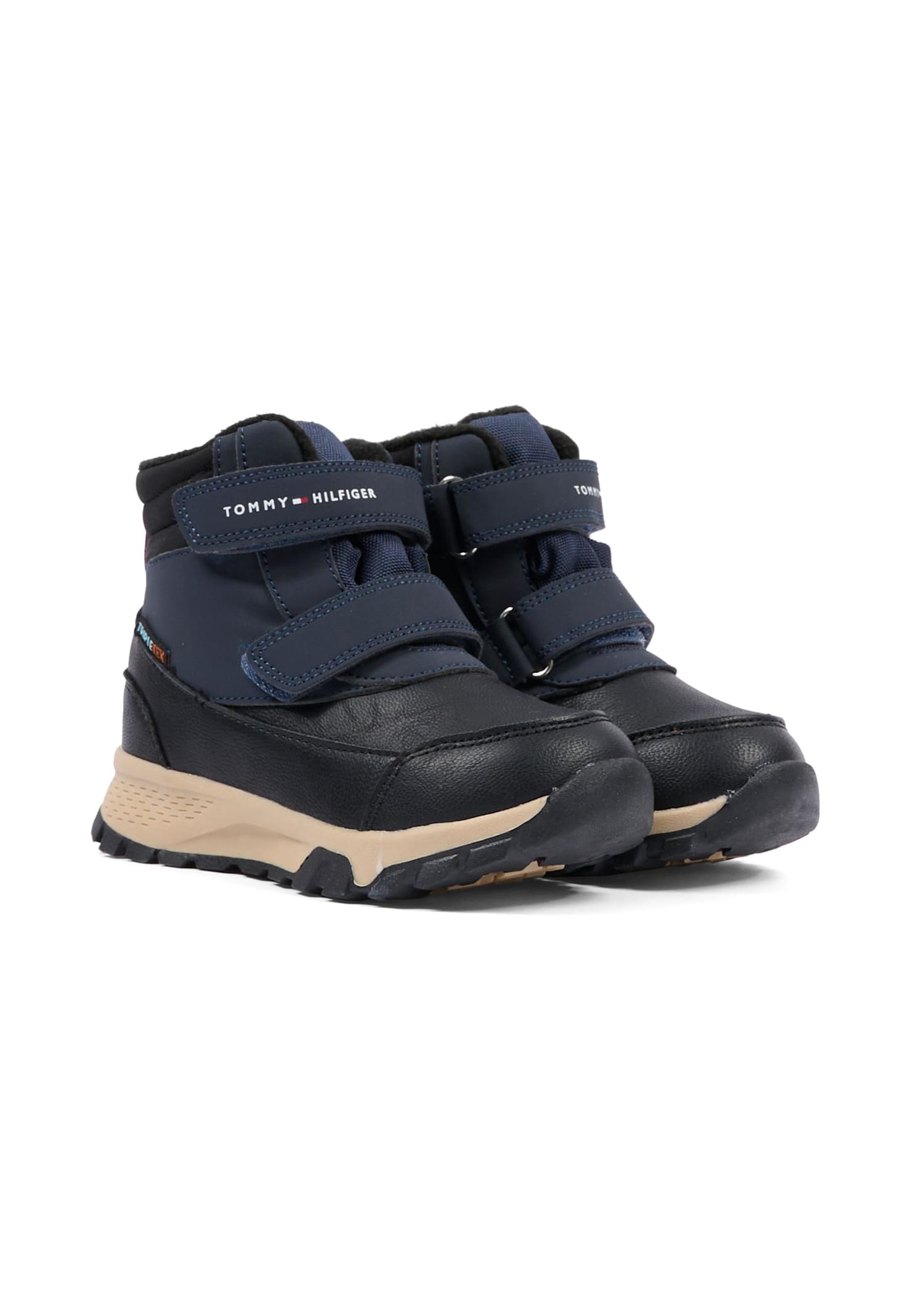 Tommy Hilfiger Black Ankle Boots For Boy With Logo In Black