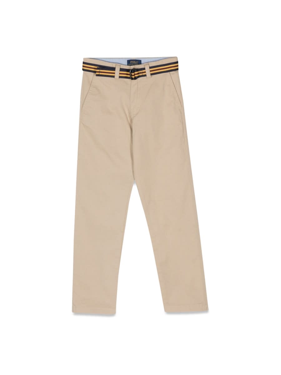 Polo Ralph Lauren Bedford Cotton Straight Pants In Beige