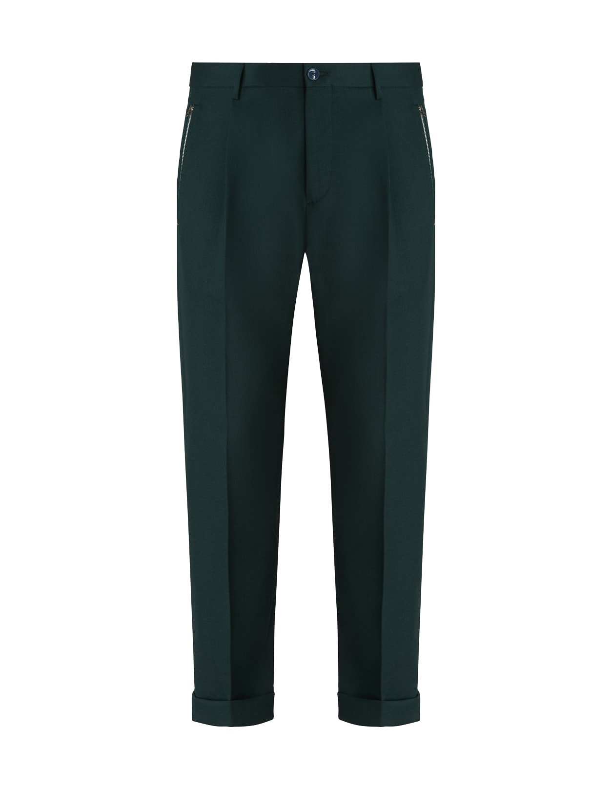 Etro Man Classic Dark Green Wool Trousers