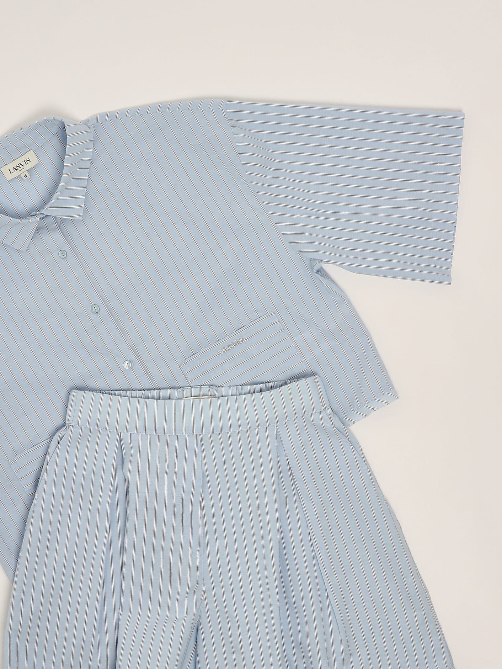Lanvin Shirt +shorts Suit In Blue