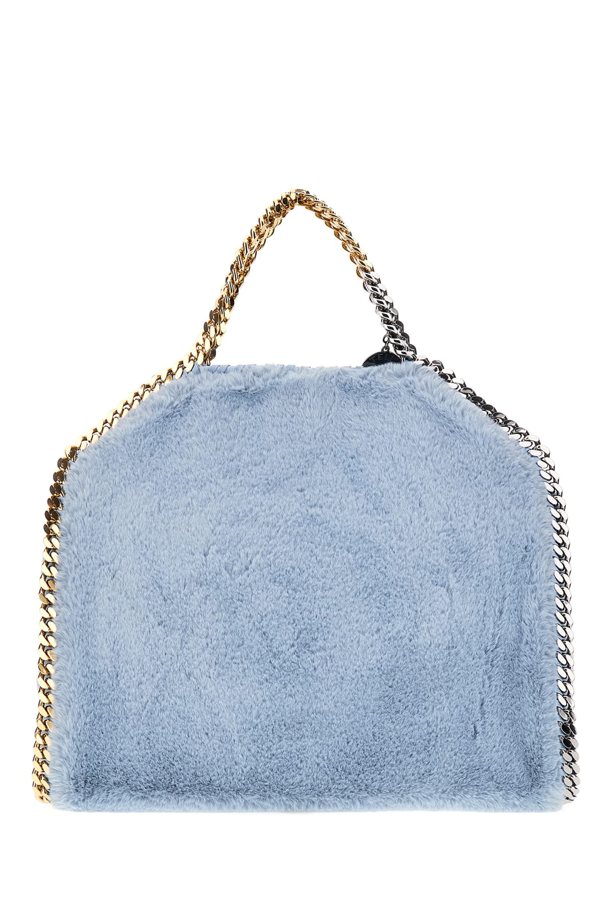 Shop Stella Mccartney Powder Blue Synthetic Fur Falabella Handbag In 4850