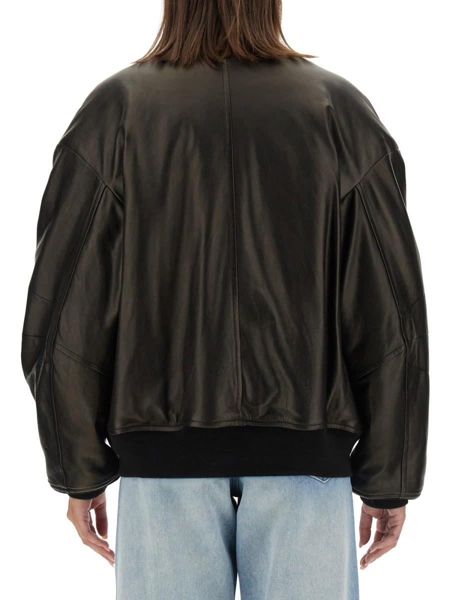 Shop Salvatore Santoro Leather Bomber Jacket In Black