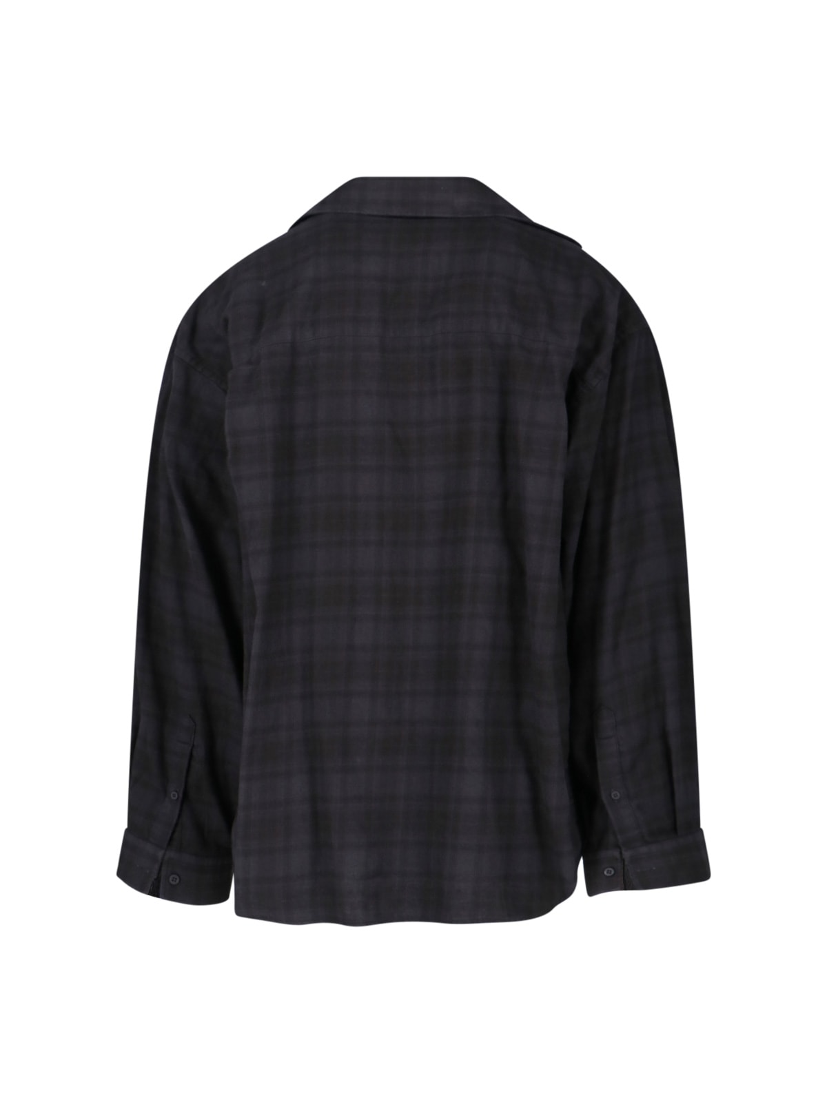 Balenciaga Layered Distressed Long Sleeve Graphic Shirt In Black
