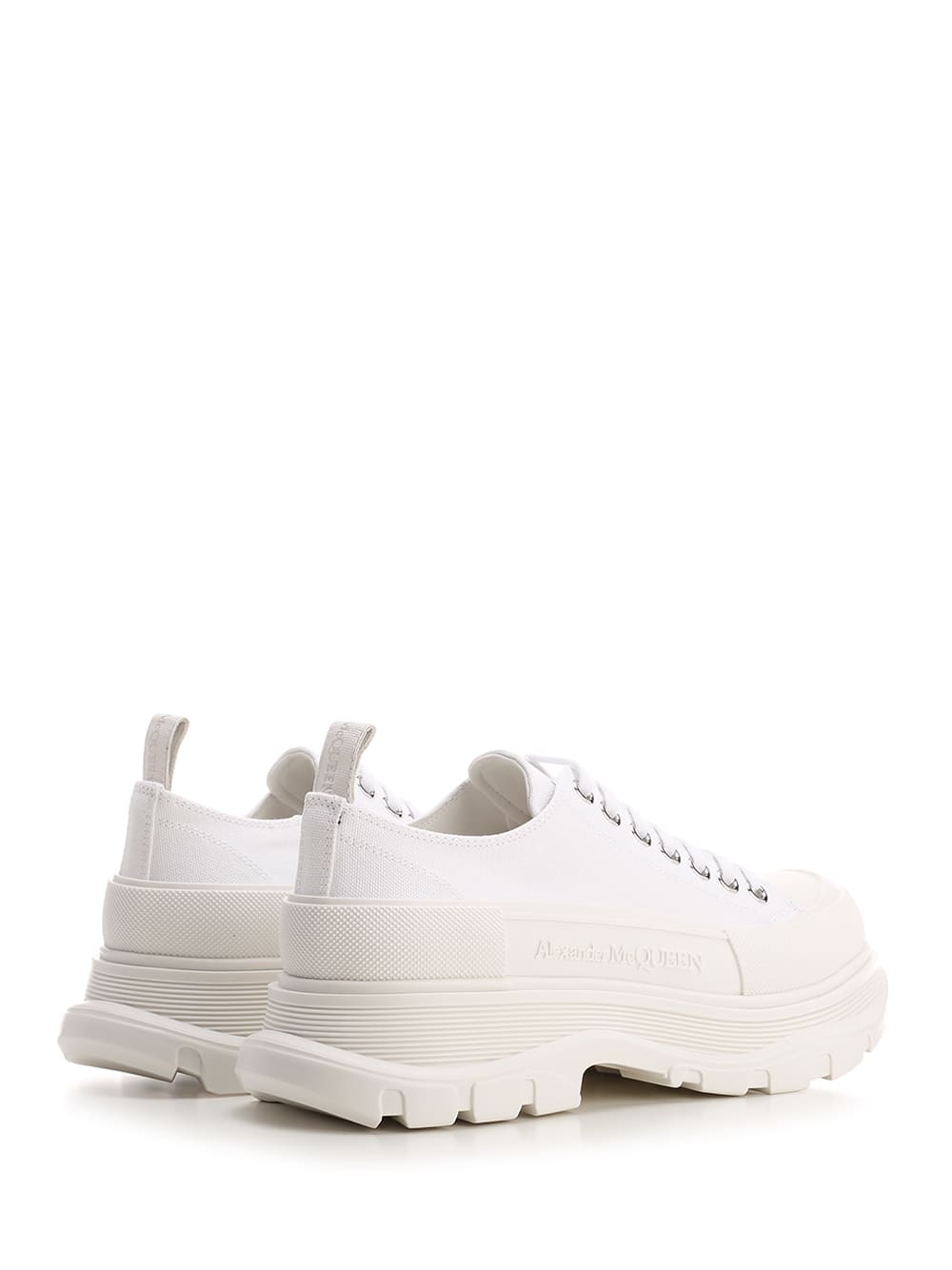 Shop Alexander Mcqueen White Tread Slick Sneakers In Bianco
