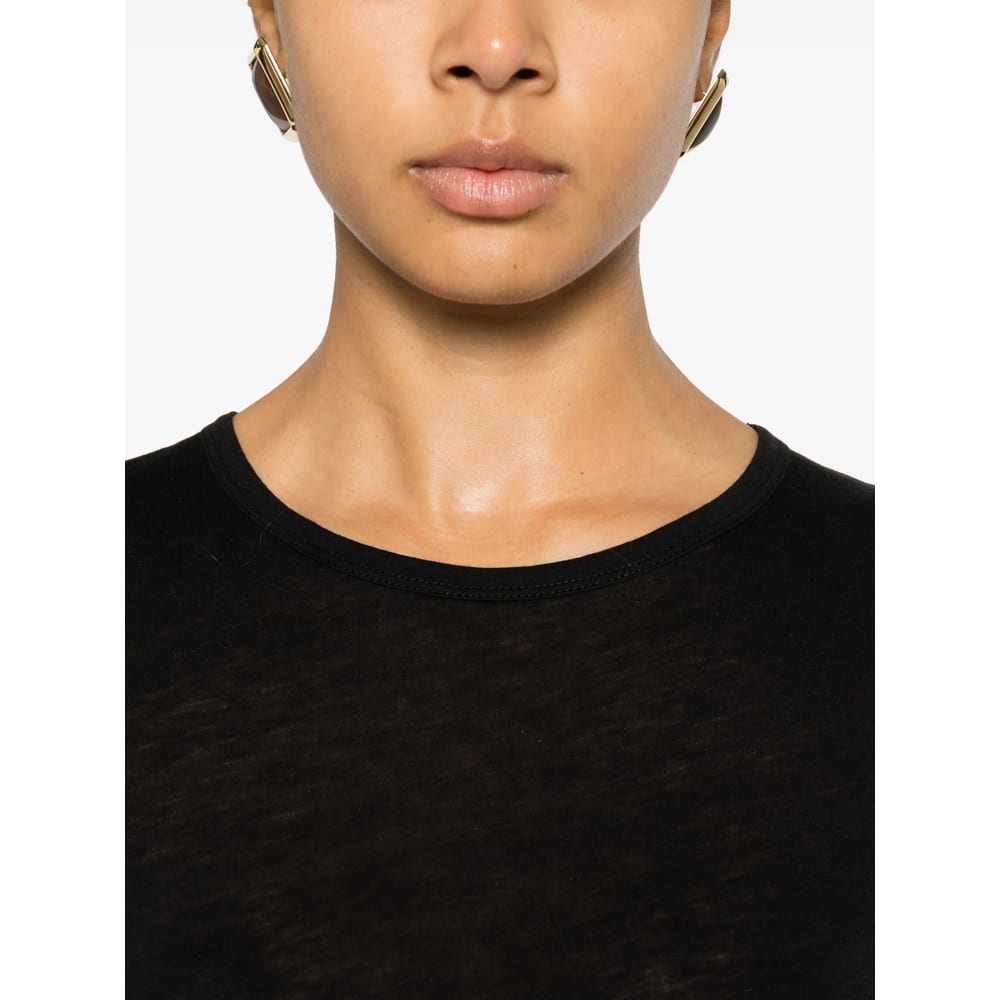 Anine Bing Sylvie Crew Neck T-shirt In Black