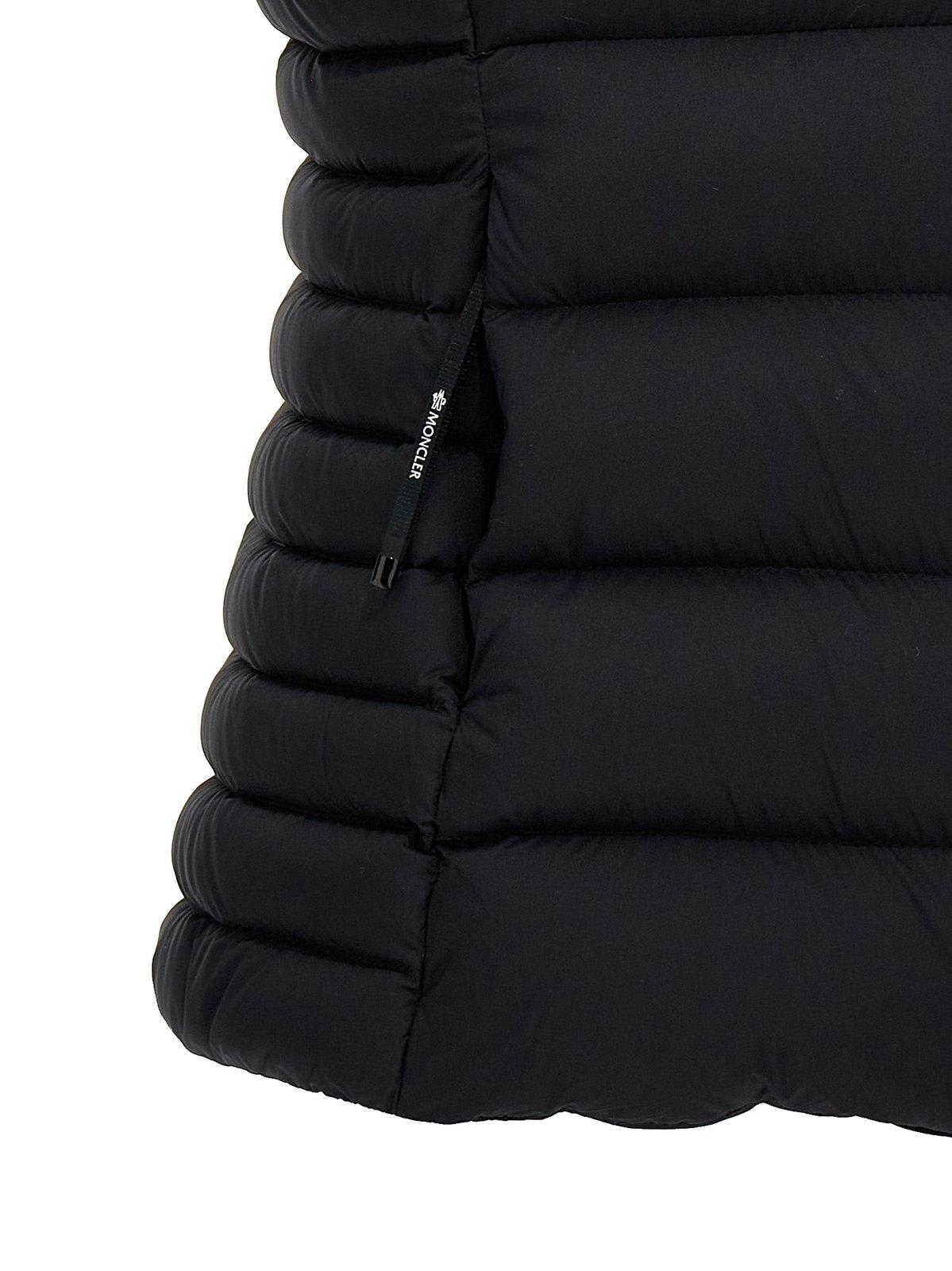 Shop Moncler Barraux Logo Patch Down Gilet In Black